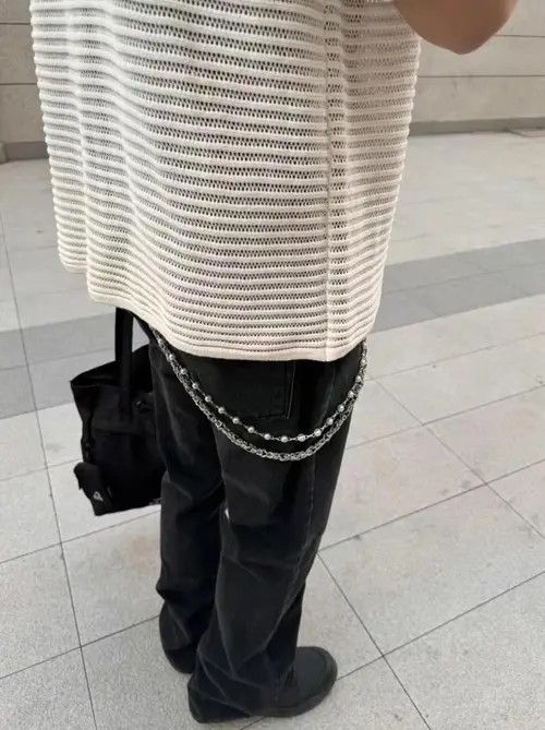 Jewelry Double Layered Pearl Wallet Chain, Keychain for Jeans Size ONE SIZE - 3 Thumbnail