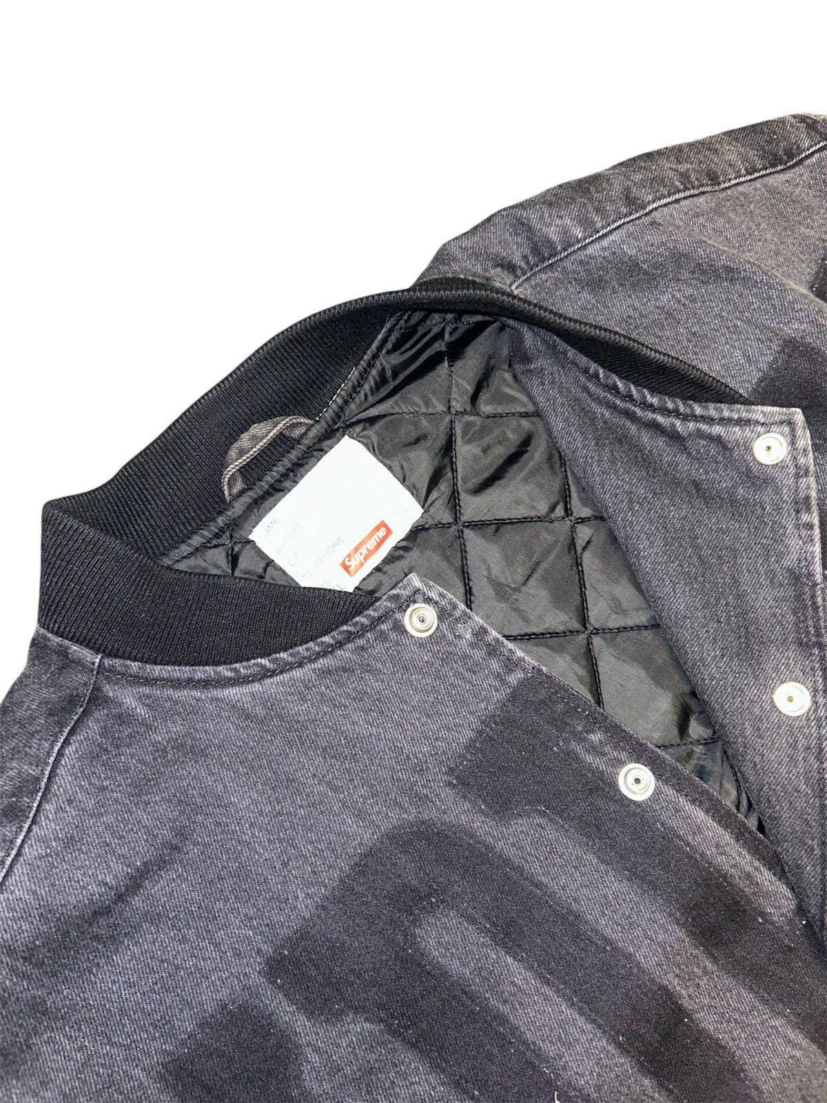 Supreme Supreme Washed Knockout Denim Varsity Jacket/Bomber Size US XL / EU 56 / 4 - 5 Thumbnail