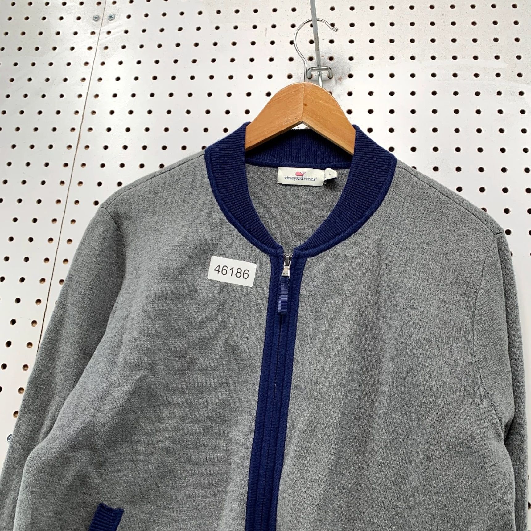 Vineyard Vines Vineyard Vines Zip Cardigan Sweater Womens Large Gray Blue Colorblock Preppy Size L / US 10 / IT 46 - 7 Thumbnail