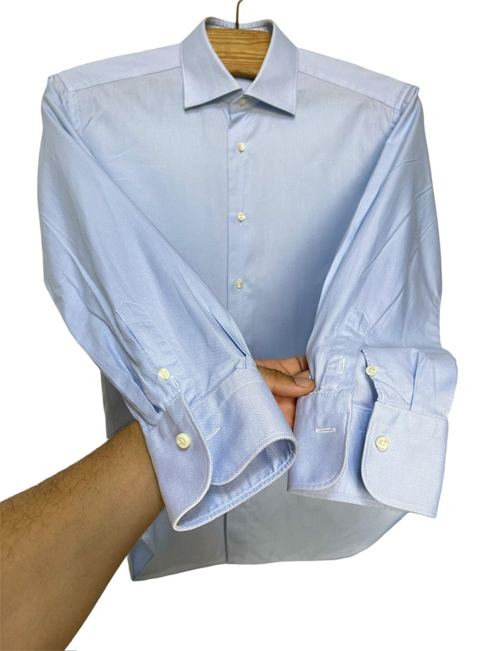 Ermenegildo Zegna 🔥 Ermenegildo zegna regular fit cotton shirt blue size L Size US L / EU 52-54 / 3 - 2 Thumbnail