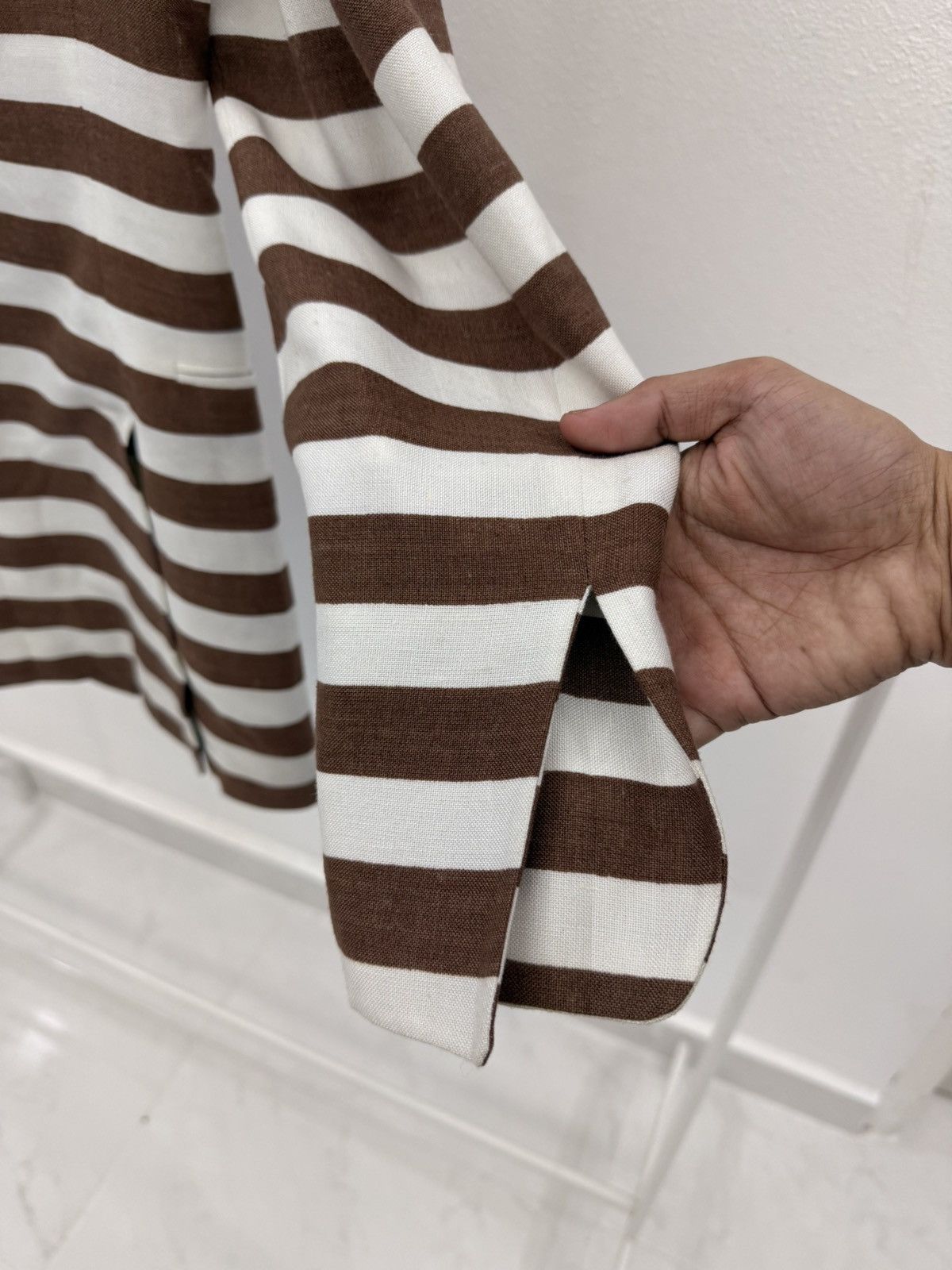 Gianfranco Ferre GIANFRANCO FERRE Jail Stripes Rayon/Silk Blazer Made ITALY 🇮🇹 Size XS / US 0-2 / IT 36-38 - 11 Thumbnail