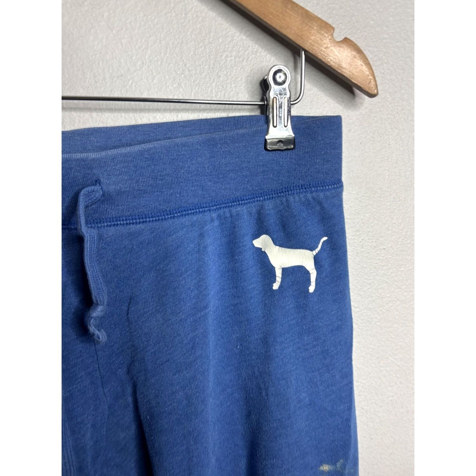 Pinko PINK Victoria's Secret Sweatpants Womens Small Blue Capri Joggers Logo Applique Size 26" / US 2 / IT 38 - 5 Thumbnail