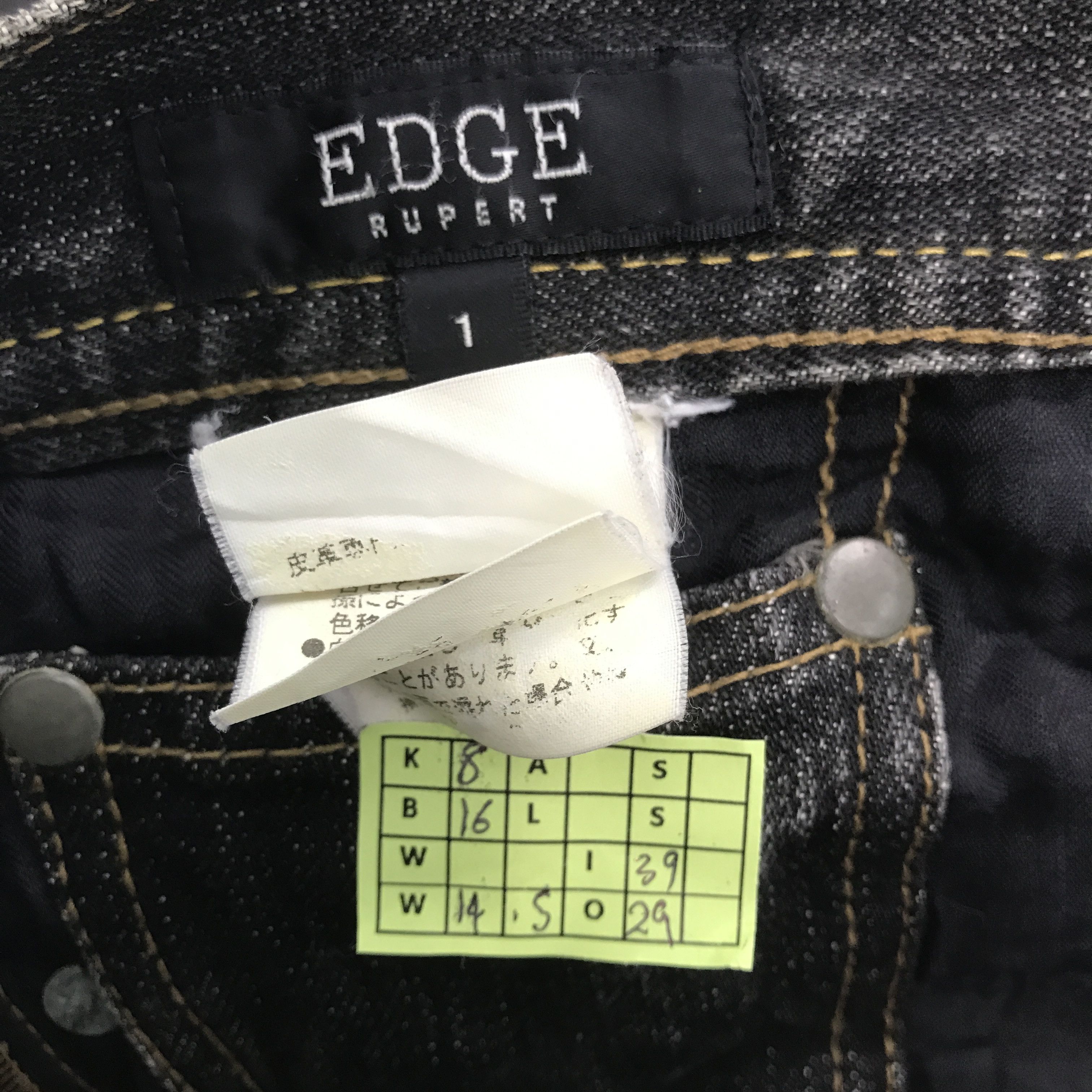 Japanese Brand × Vintage Vintage Edge rupert Distressed Black Denim jeans pant Size US 29 - 14 Thumbnail