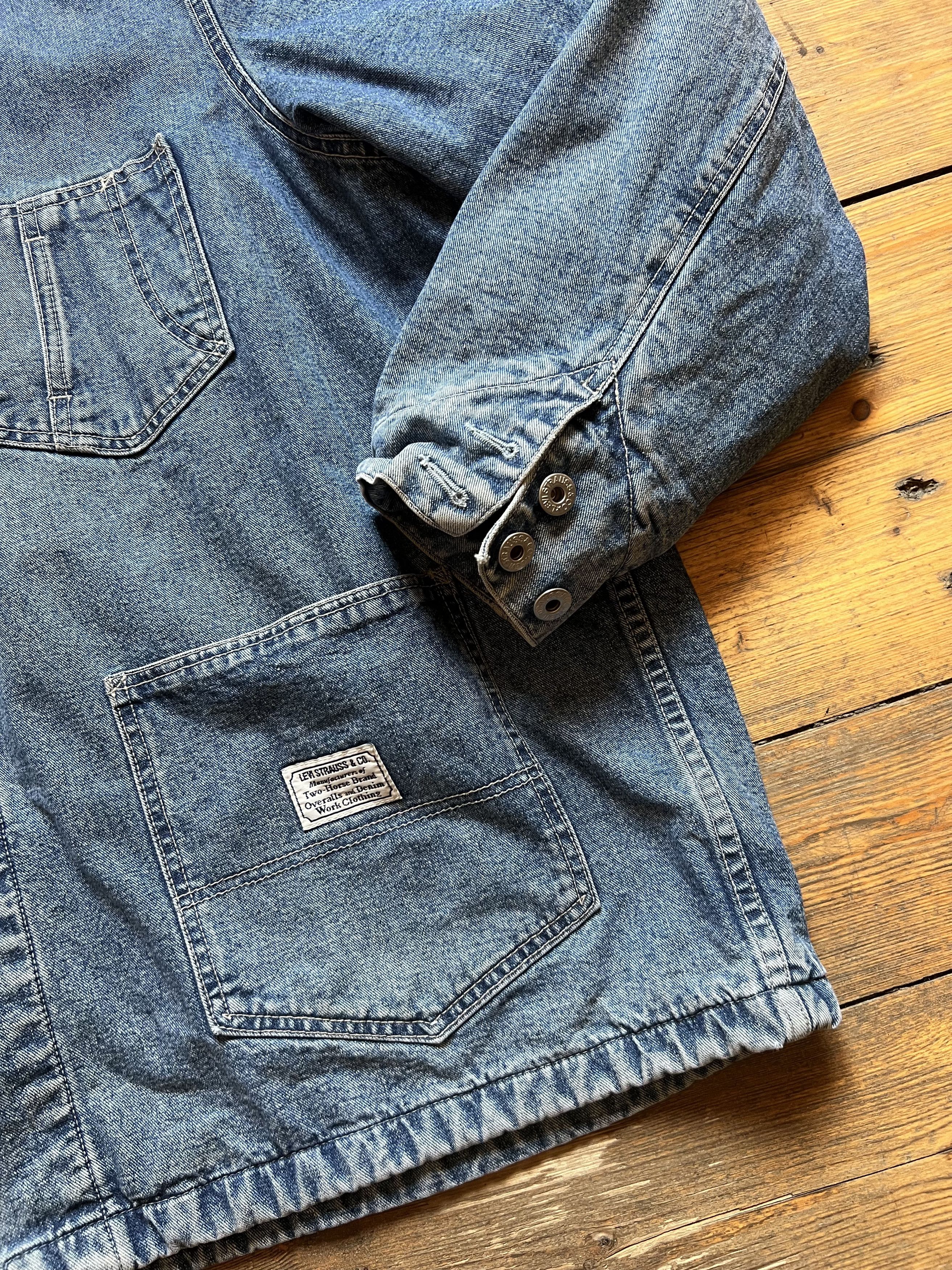 Levi's Vintage Clothing Levis Vintage Trucker Parka Heavy Denim 1960s Jacket Size US XXL / EU 58 / 5 - 8 Thumbnail