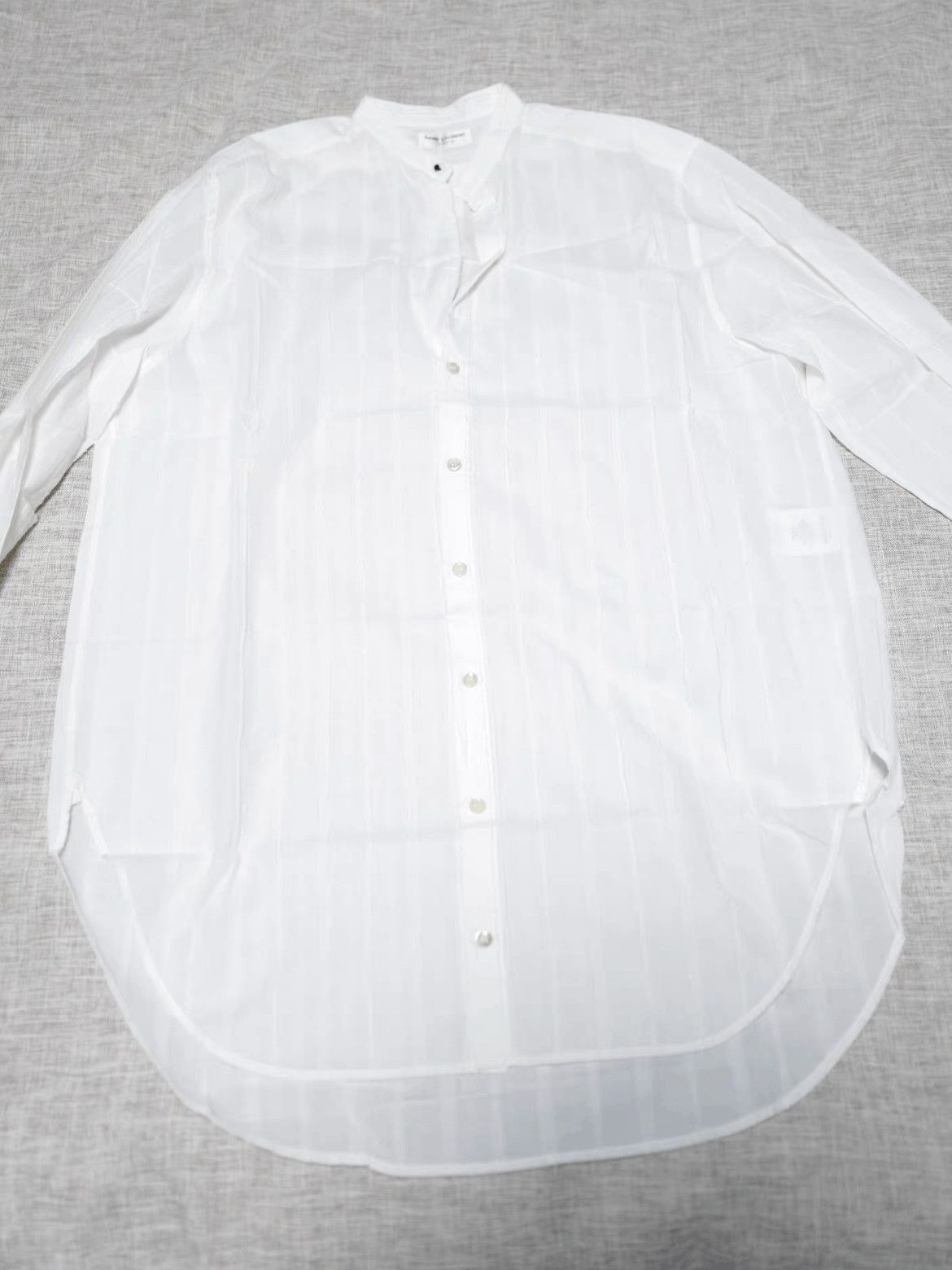 Saint Laurent Paris Sz 38 Saint Laurent Paris OS Runway White Stripe Shirt Size US M / EU 48-50 / 2 - 1 Thumbnail