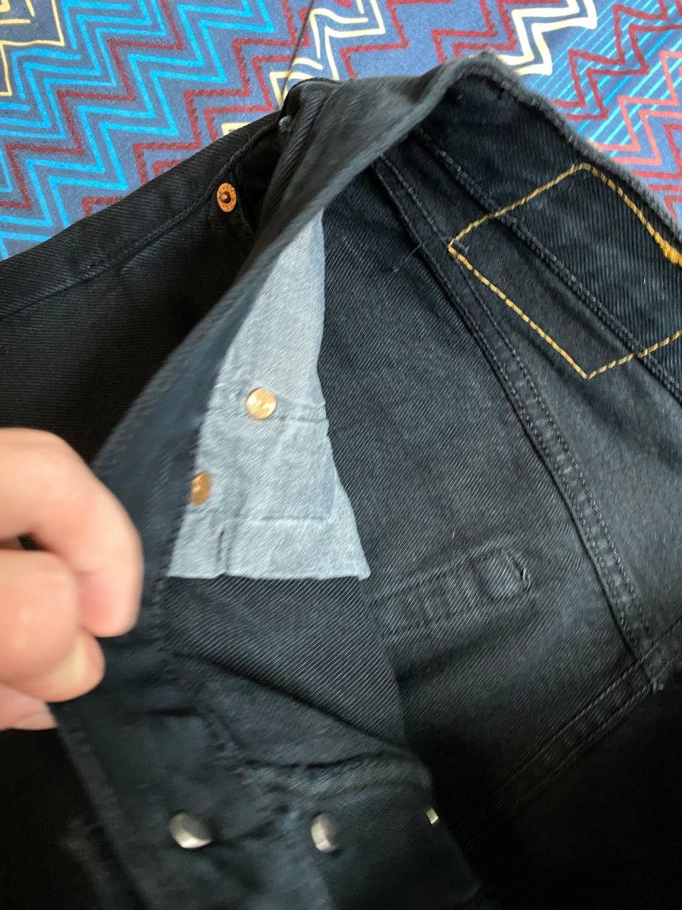 Levi's × Vintage Vintage 90s Levi's 501 Black Denim Opium Jeans Size US 34 / EU 50 - 11 Thumbnail