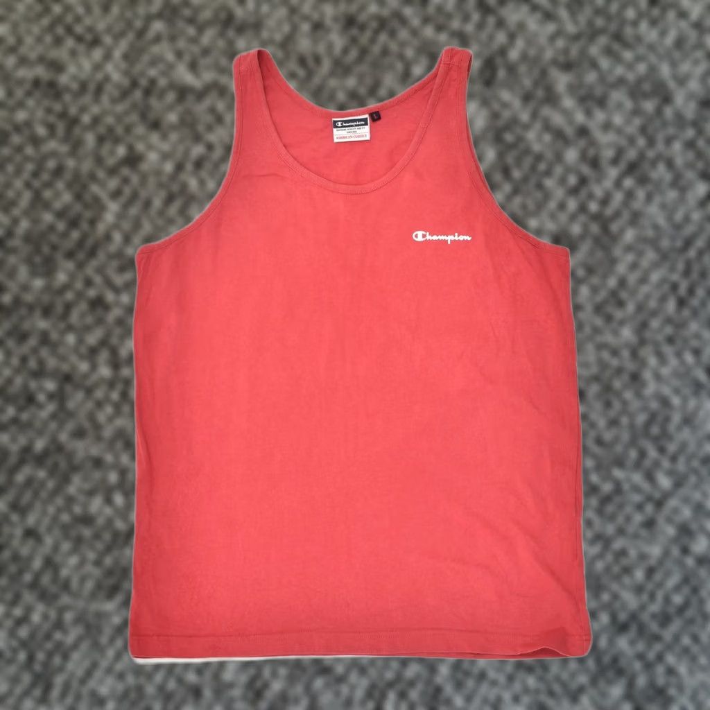 Champion VINTAGE CHAMPION Womens Vest Top UK 14 Large Red Cotton AJ36 Size L / US 10 / IT 46 - 1 Thumbnail