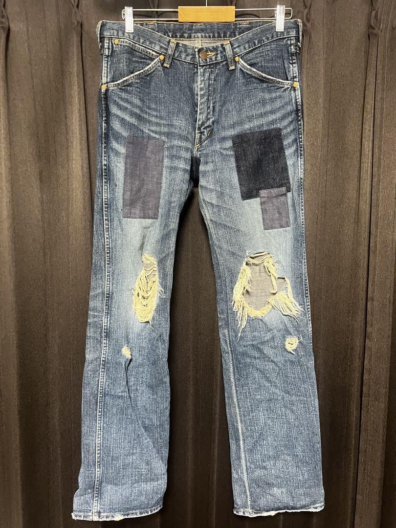 Number (N)ine NUMBER (N)INE Distressed Patch Denim Pants 3 x 32 Size US 31 - 1 Thumbnail