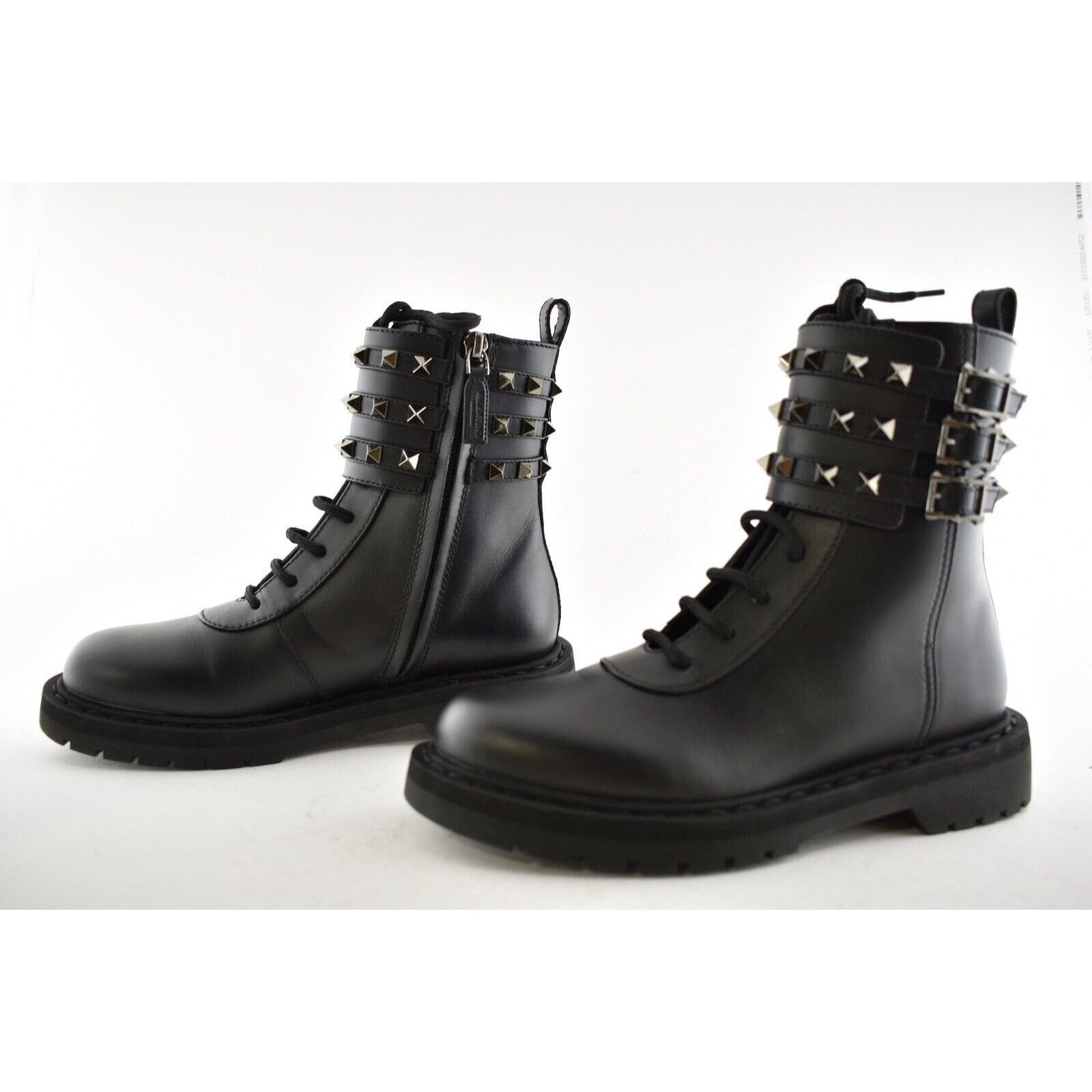 Valentino Valentino Rockstud Combat 20mm Black Leather Stud Short Size US 5 / IT 35 - 9 Thumbnail