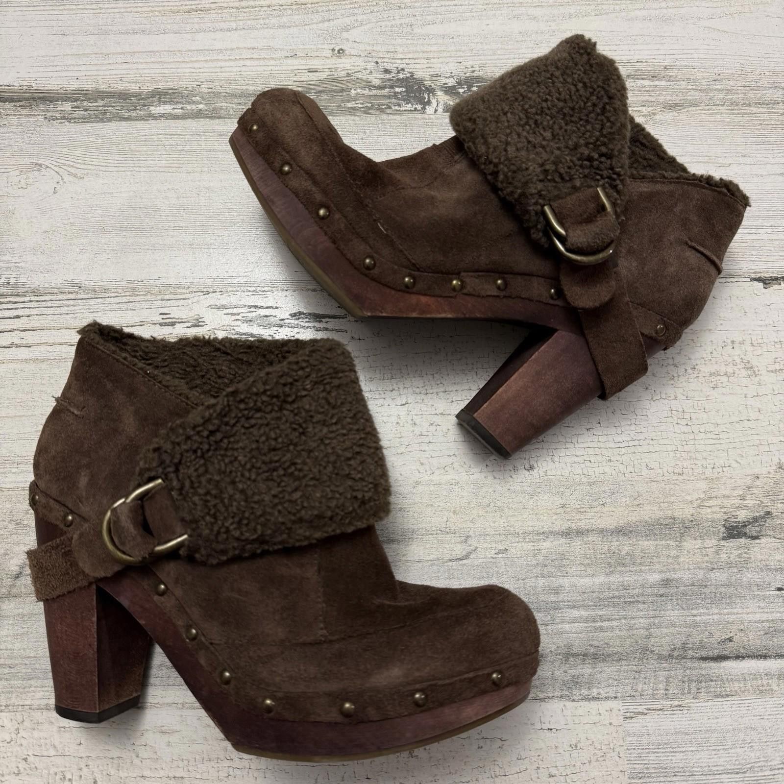 Nine West Y2k Vintage Nine West suede Sherpa Biker Clog Boots sz 6 Size US 6 / IT 36 - 2 Thumbnail