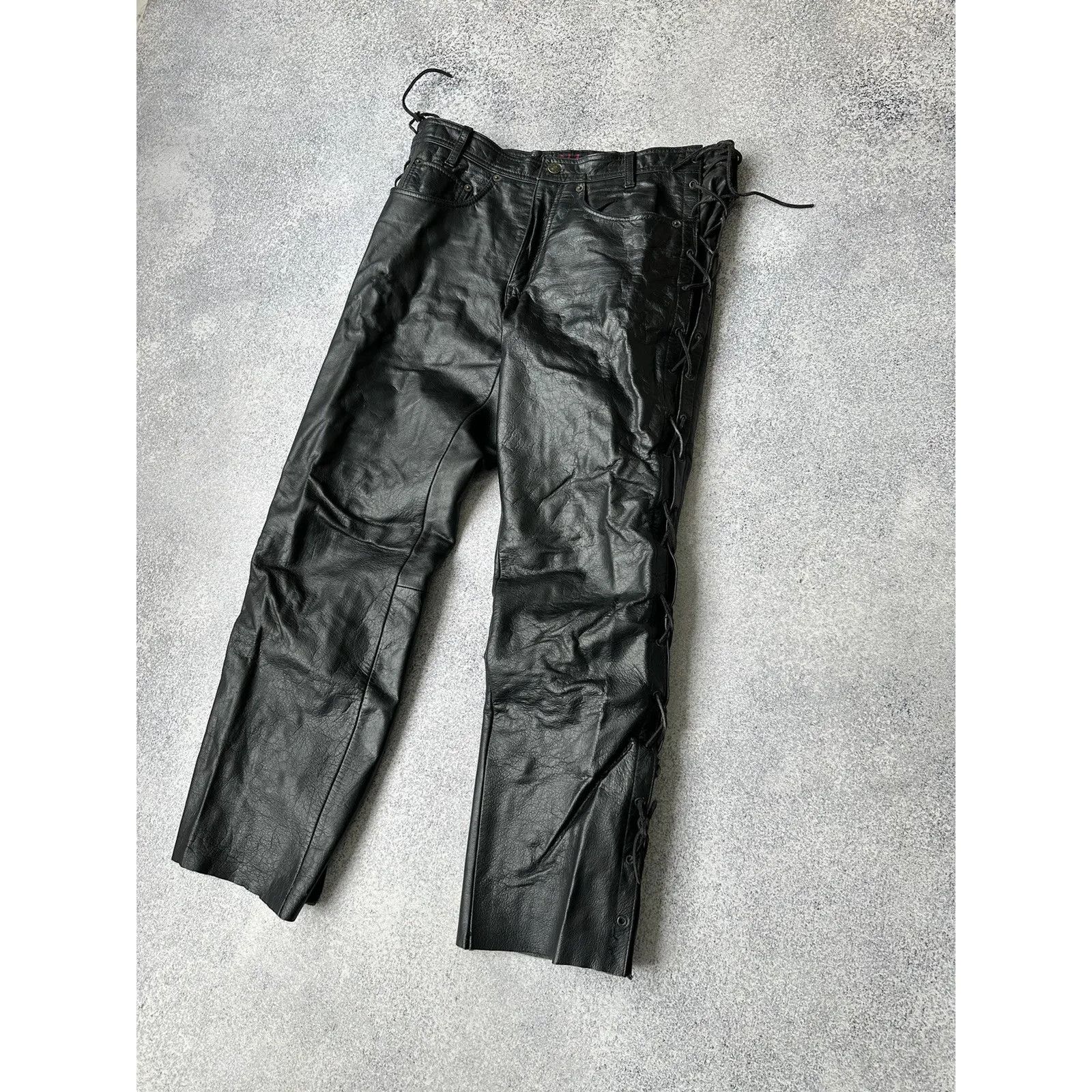 Vintage VTG Genuine Leather Nashville Leather Company Rock Pants Size US 32 / EU 48 - 4 Thumbnail