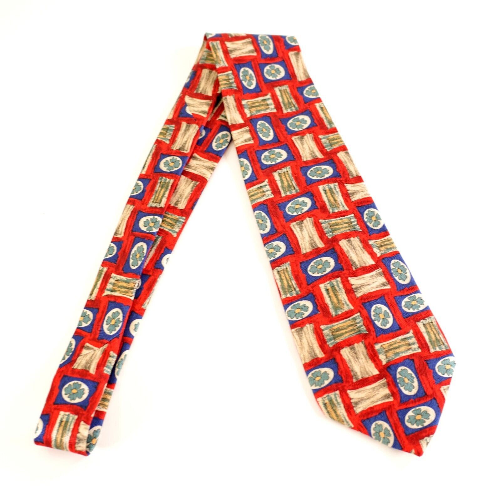 Robert Talbott Robert Talbott Studio Nordstrom Red Abstract Floral Wide Sil Size ONE SIZE - 7 Thumbnail