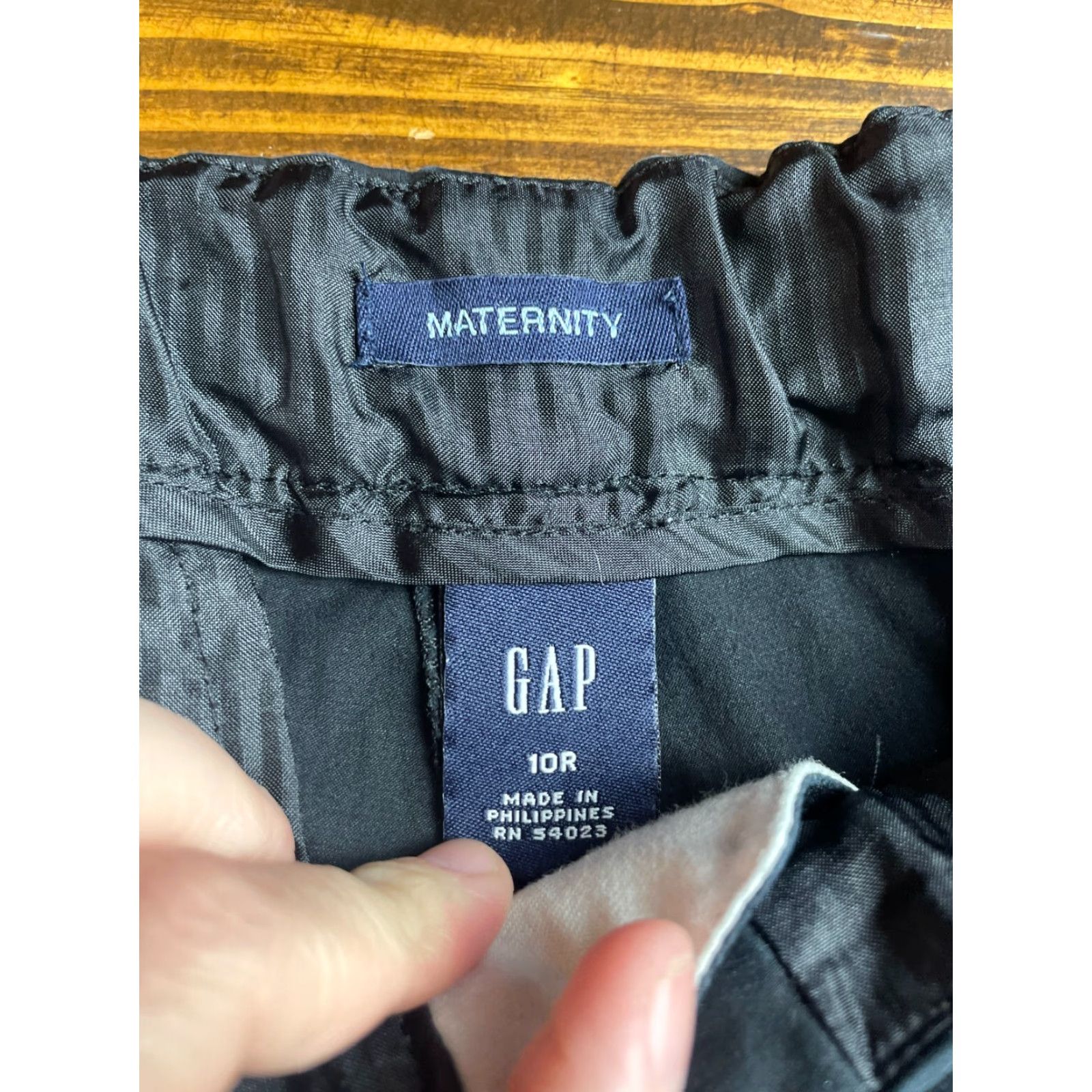 Gap Gap Pants Women 10R Black Maternity Flared Elastic Waist Dress Pants Solid Casual Size 32" / US 10 / IT 46 - 6 Thumbnail