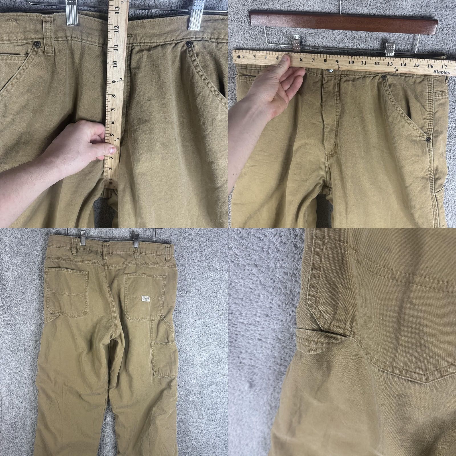 Wrangler Wrangler Carpenter Pants Mens 38x32 Beige Canvas Workwear Insulated Lined Pockets Thermal Front Zip Relaxed Straight Casual Workwear Size US 38 / EU 54 - 8 Thumbnail