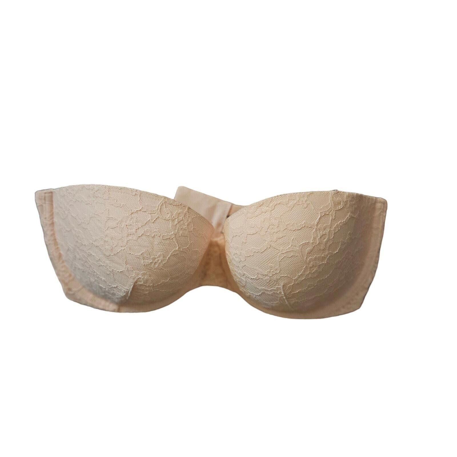 Designer Victoria's Secret Lacy Strapless Padded Bra Size 36D Size ONE SIZE - 1 Thumbnail