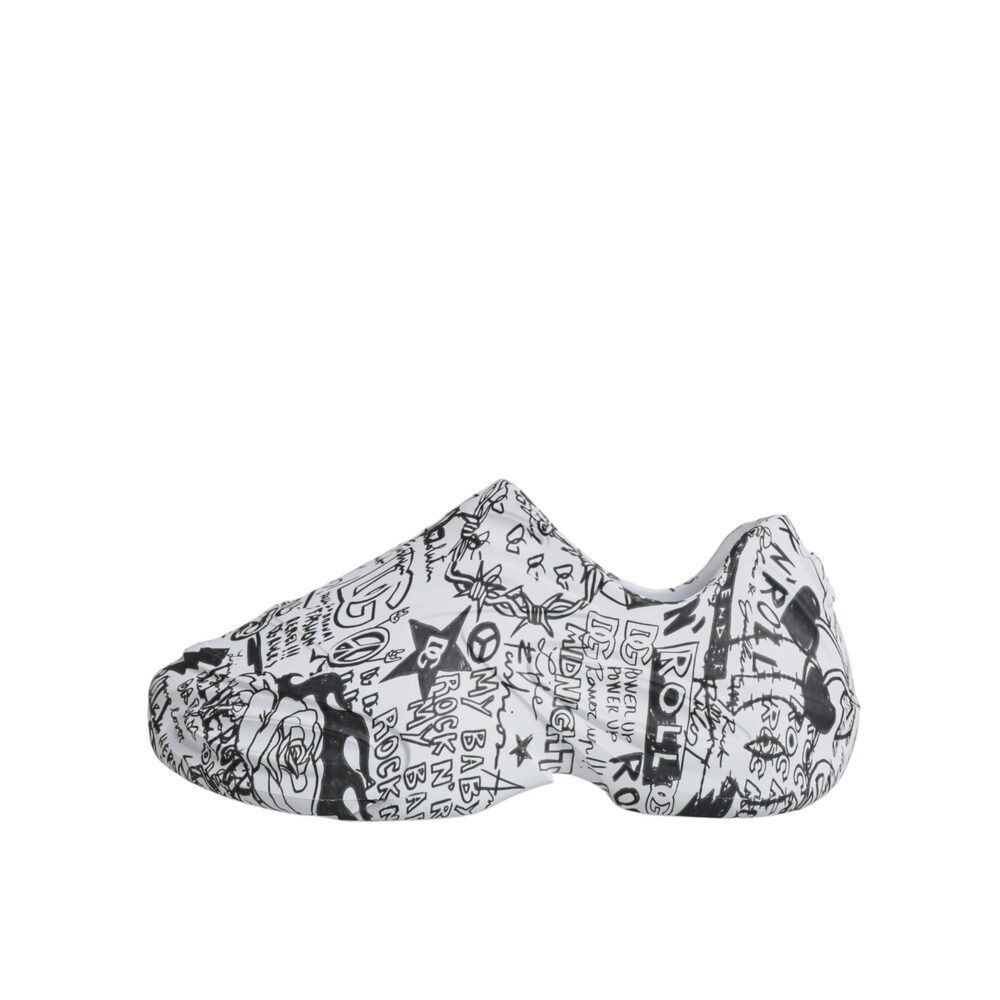 Dolce & Gabbana Dolce & Gabbana White Black Graffiti Daymaster Sneakers Shoe Size US 11 / EU 44 - 6 Thumbnail