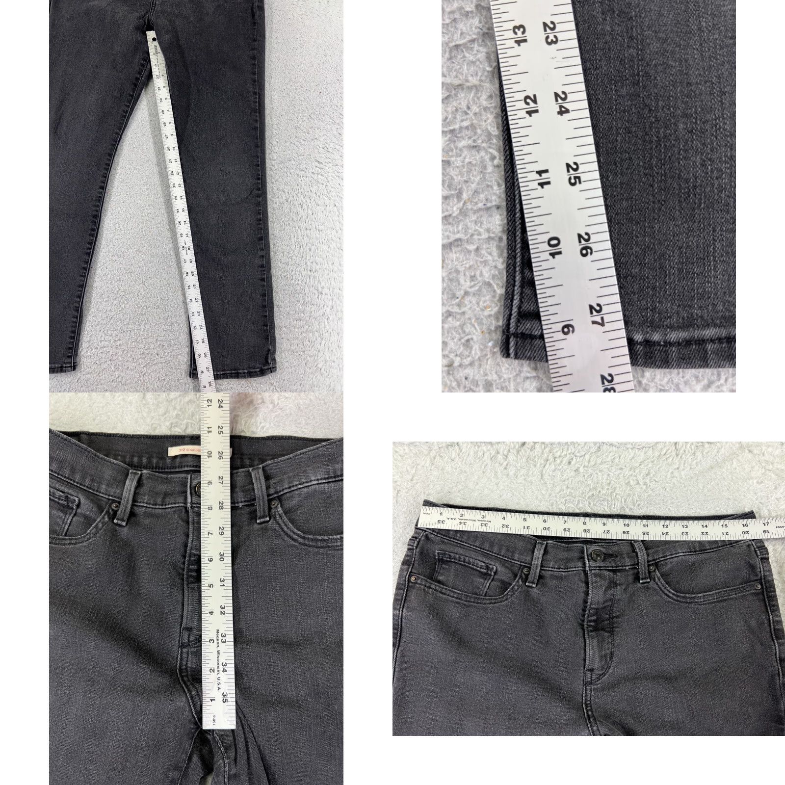Levi's Levi's Jeans Women 31 Black Denim Slim Mid Rise 31x27 5-Pocket Cotton Stretch Size 24" / US 00 / IT 34 - 8 Thumbnail