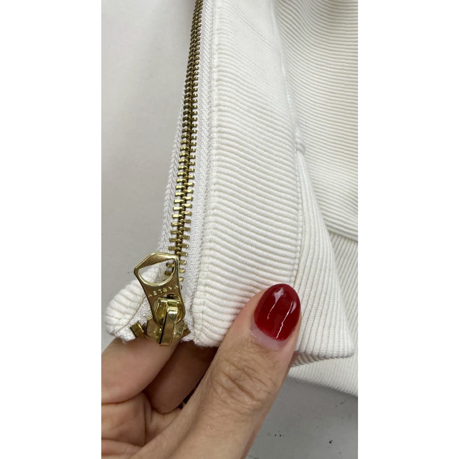 Varley Varley Sweatshirt Womens Medium White Textured Ribbed Side Zip Pullover Crewneck Size M / US 6-8 / IT 42-44 - 7 Thumbnail