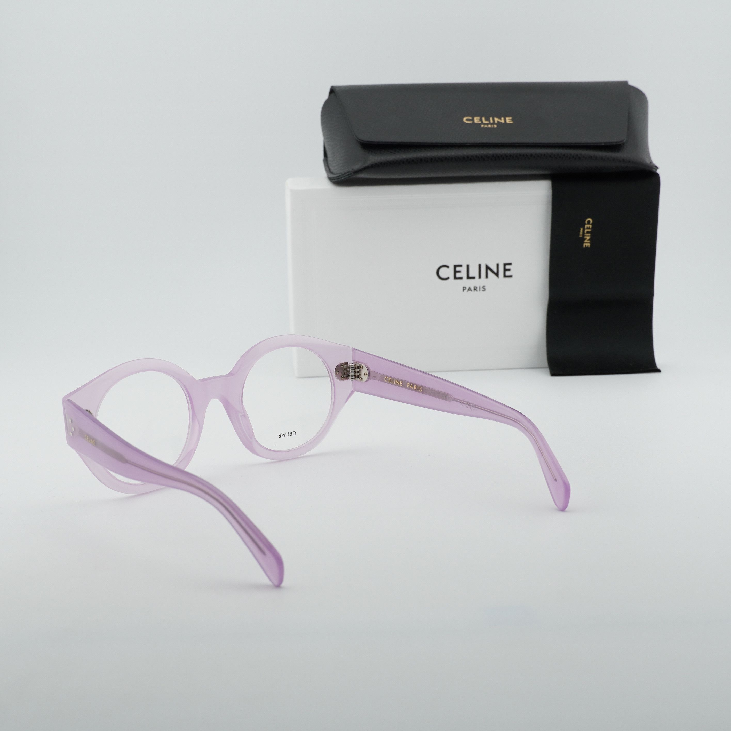 Celine Celine CL50123I 078 Eyeglasses Shiny Lilac 48mm Round Frame Size ONE SIZE - 11 Thumbnail