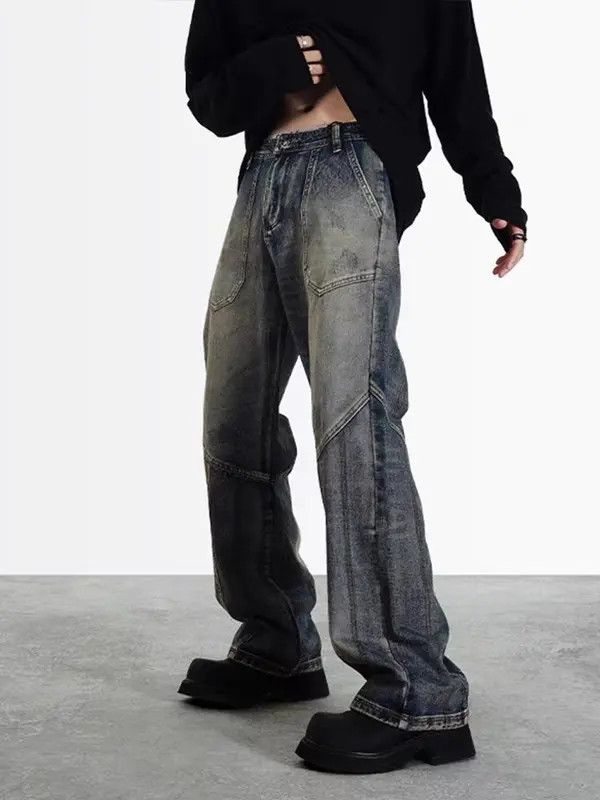 VIBE Retro patchwork cut distressed jeans Size US 32 / EU 48 - 4 Thumbnail