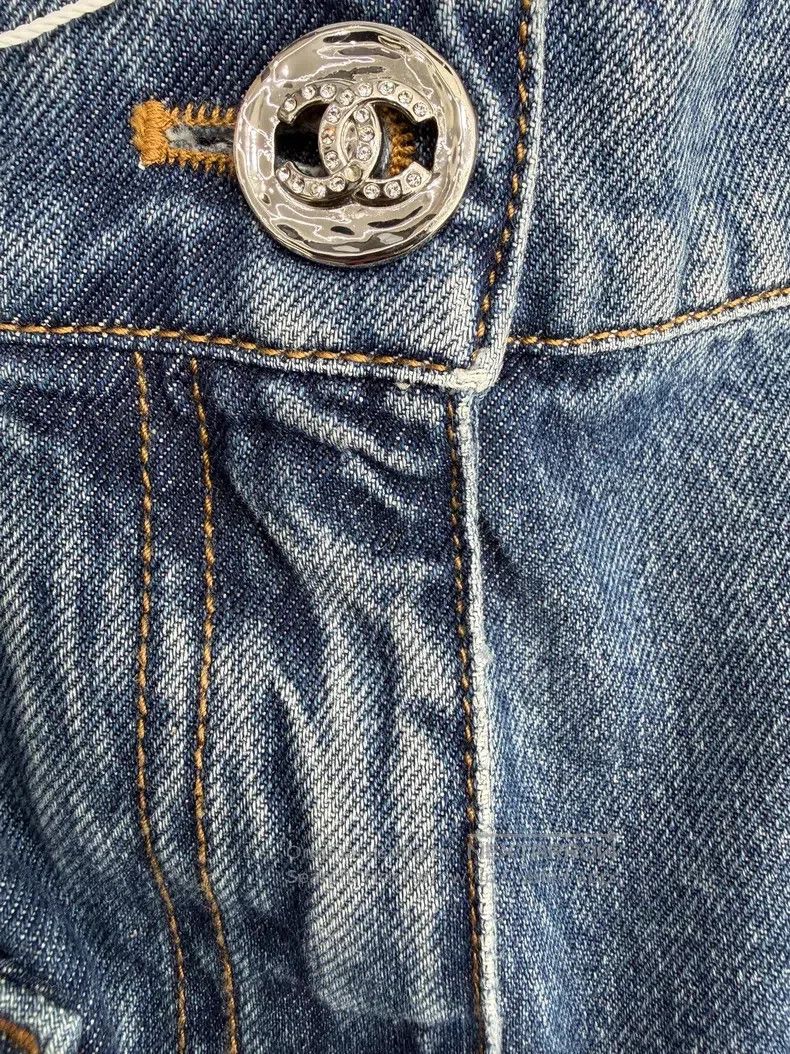 Chanel Chanel Blue high-waisted long double-c wide-leg jeans Size 24" / US 00 / IT 34 - 3 Thumbnail