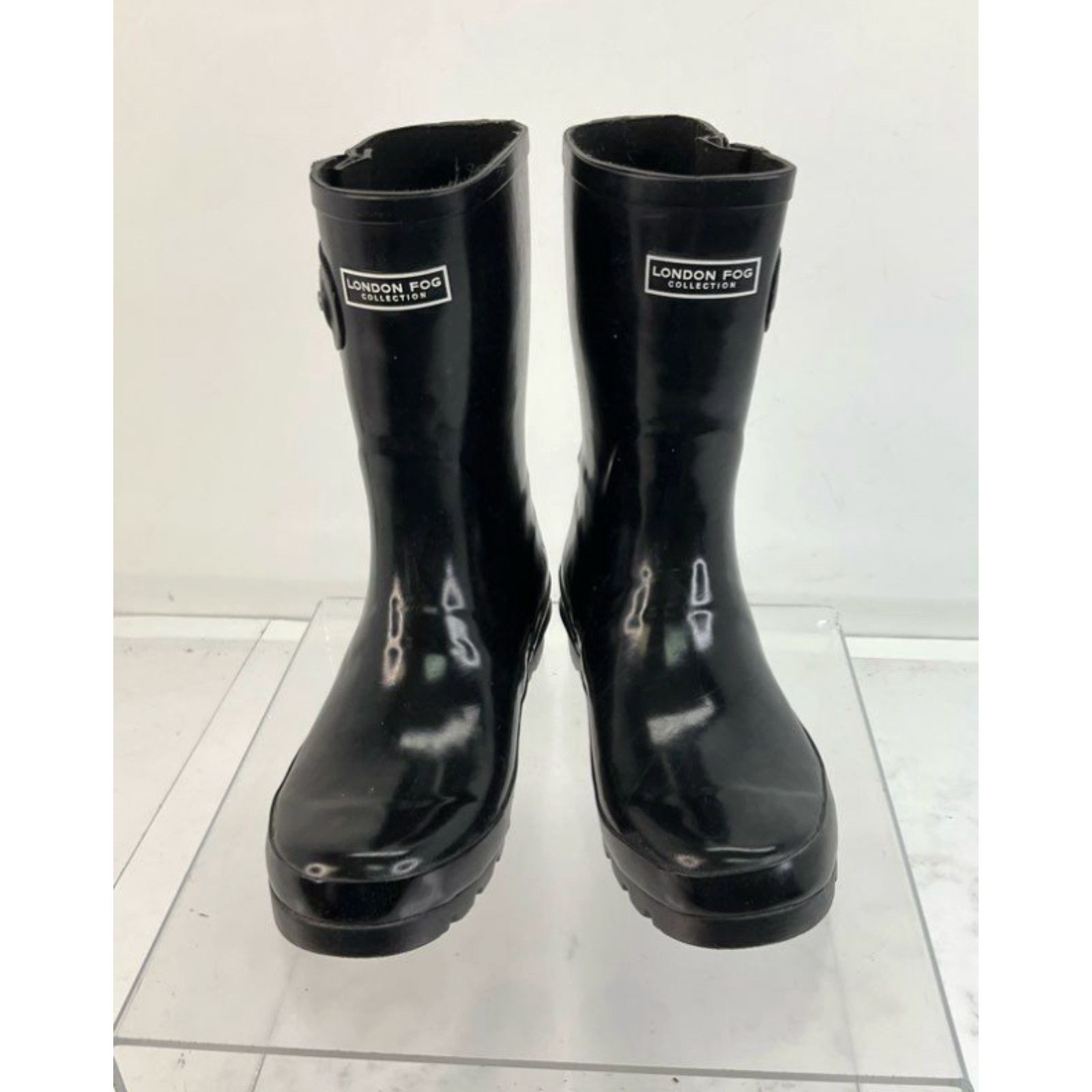 London Fog London Fog Tally Black Rubber Mid Calf Rain Boots 8M Grailed
