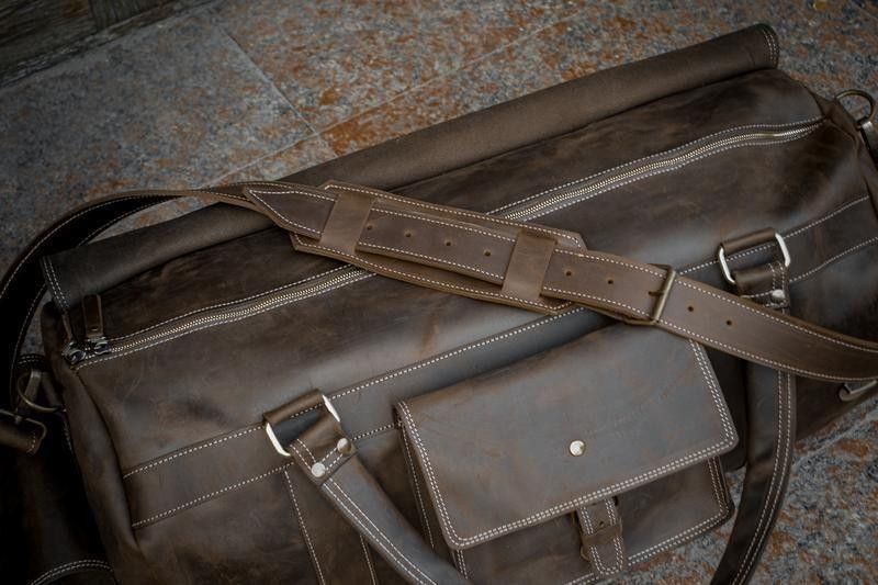 Other Genuine vintage leather travel bag. Duffel Bag. Handmade Size ONE SIZE - 5 Thumbnail