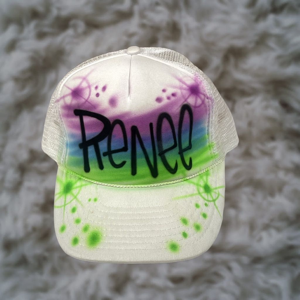 Vintage Nissin Cap Renee White Trucker's Hat Baseball Cap Adjustable Snapbacks Size ONE SIZE - 1 Thumbnail
