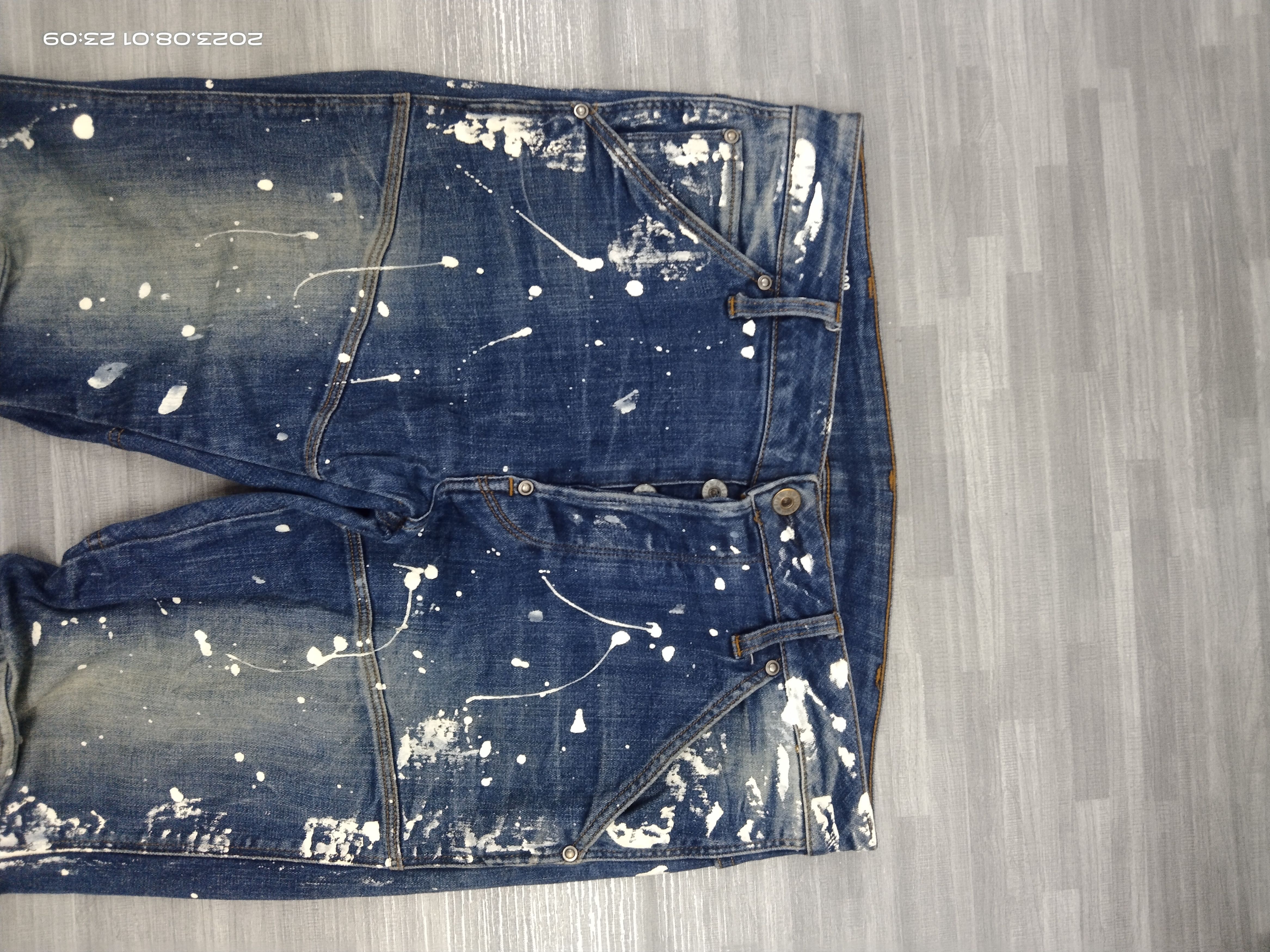 Japanese Brand SICK SPLATTER RAW DENIM PANTS Size US 31 - 4 Thumbnail