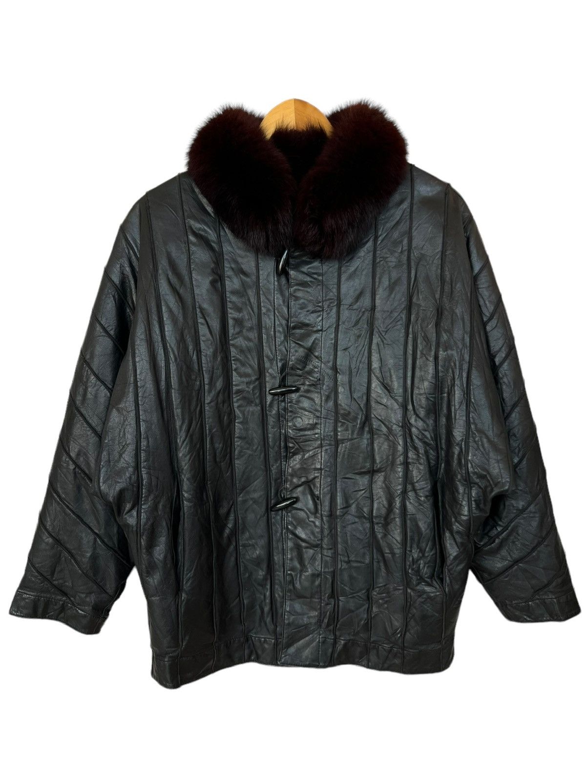 Vintage Japanese Leather Mohair Black Fur Leather Jacket Size US L / EU 52-54 / 3 - 1 Thumbnail