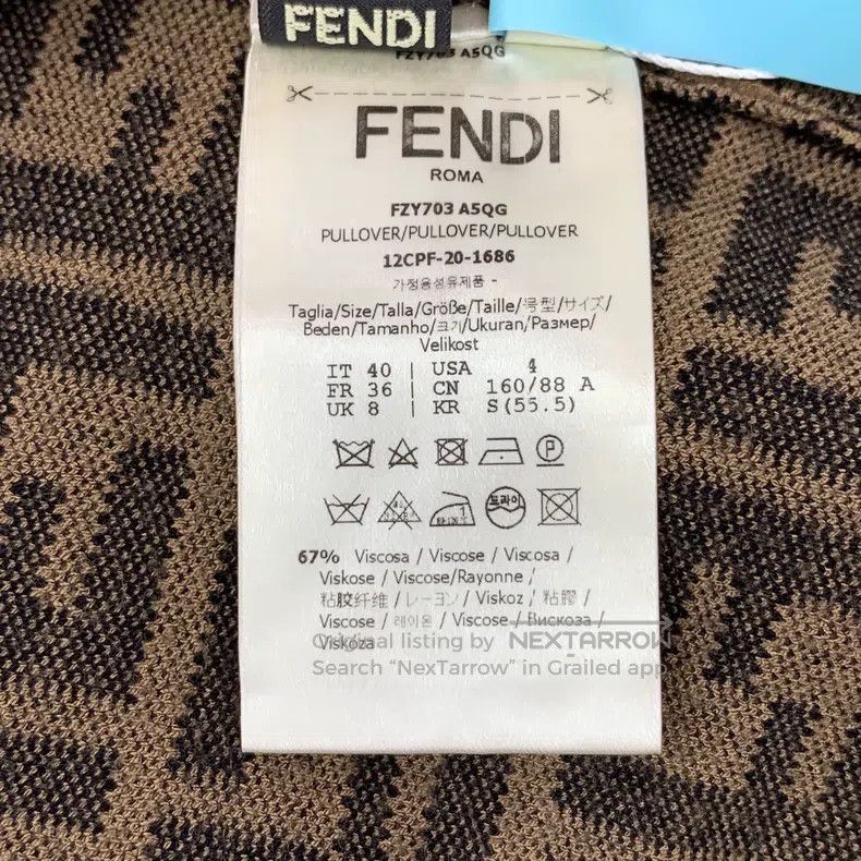 Fendi Fendi Dark brown logo letter printed round-neck long-sleev Size XS / US 0-2 / IT 36-38 - 8 Thumbnail