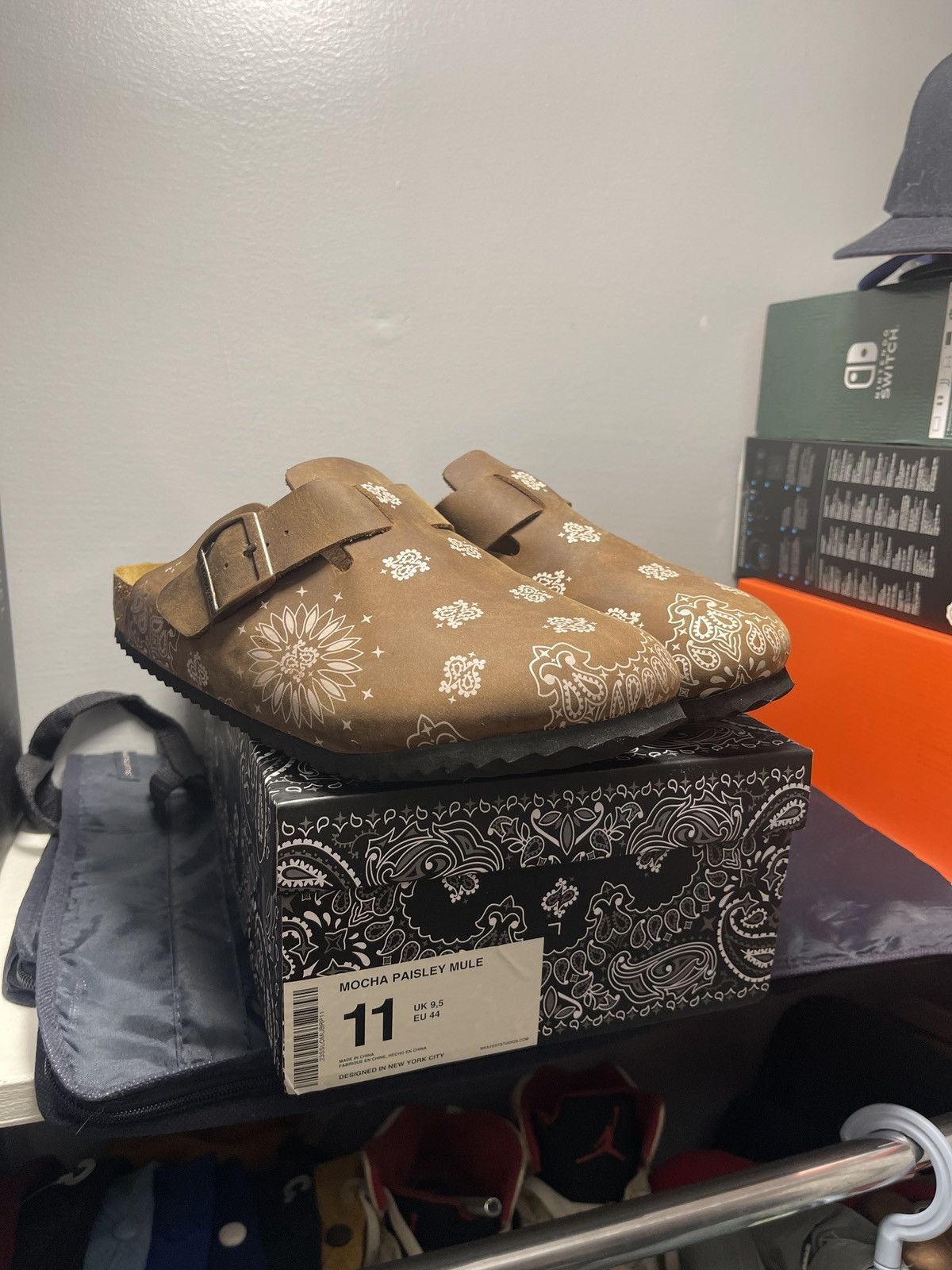 image of Bravest Studios Mocha Paisley Clog Shoes, Men's (Size 11)