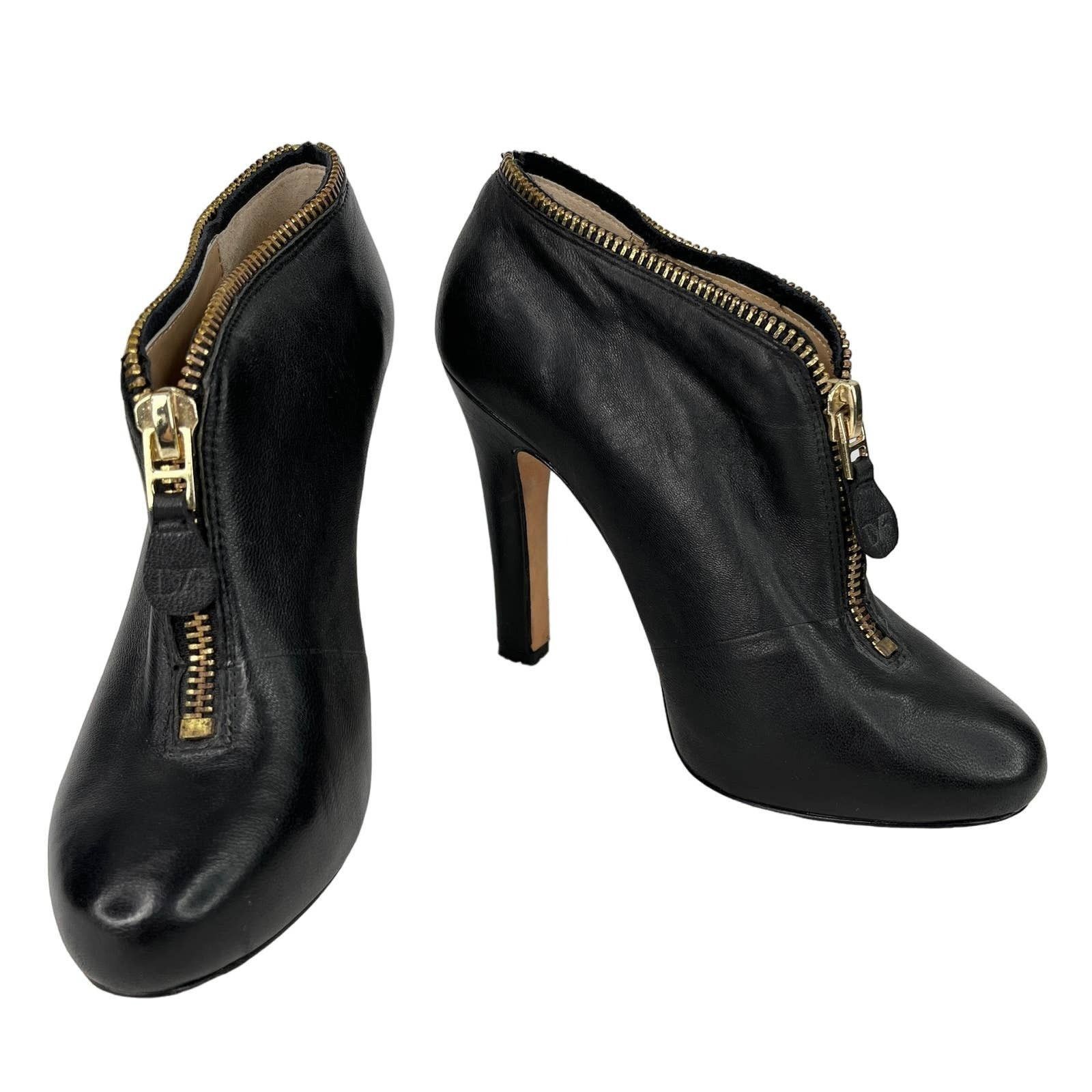 Diane von Furstenberg Black Camilla Zipper Booties