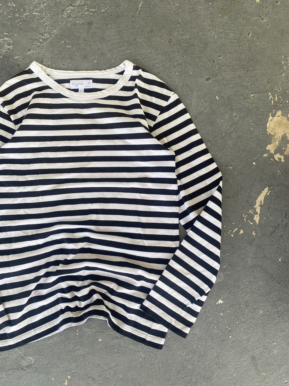 Designer × Japanese Brand × agnes b. Vintage Agnes B Stripes Ls Shirt Size S / US 4 / IT 40 - 3 Thumbnail