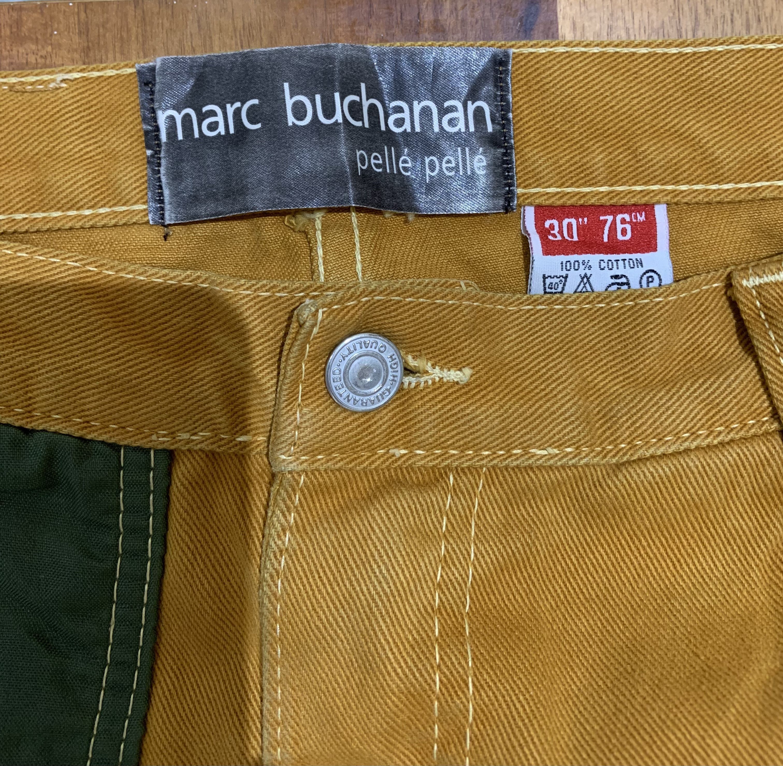 Marc Buchanan × Pelle Pelle × Vintage VINTAGE MARC BUCHANAN PELLE PELLE MUSTARD YELLOW JEANS Size US 30 / EU 46 - 4 Thumbnail