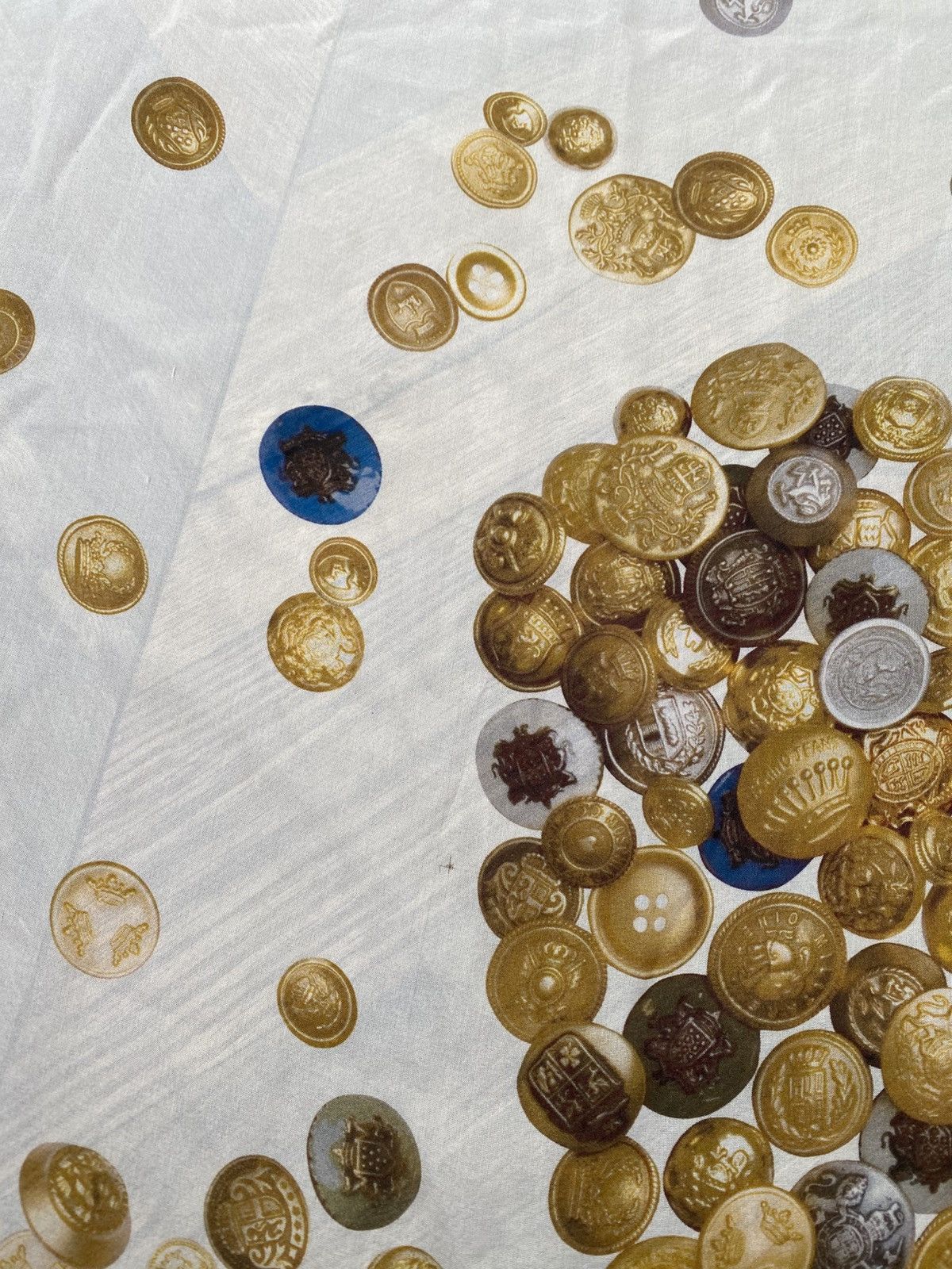 Moschino Vintage Moschino Silk Scarf Gold Coins Print Ivory Wrap Size ONE SIZE - 6 Thumbnail