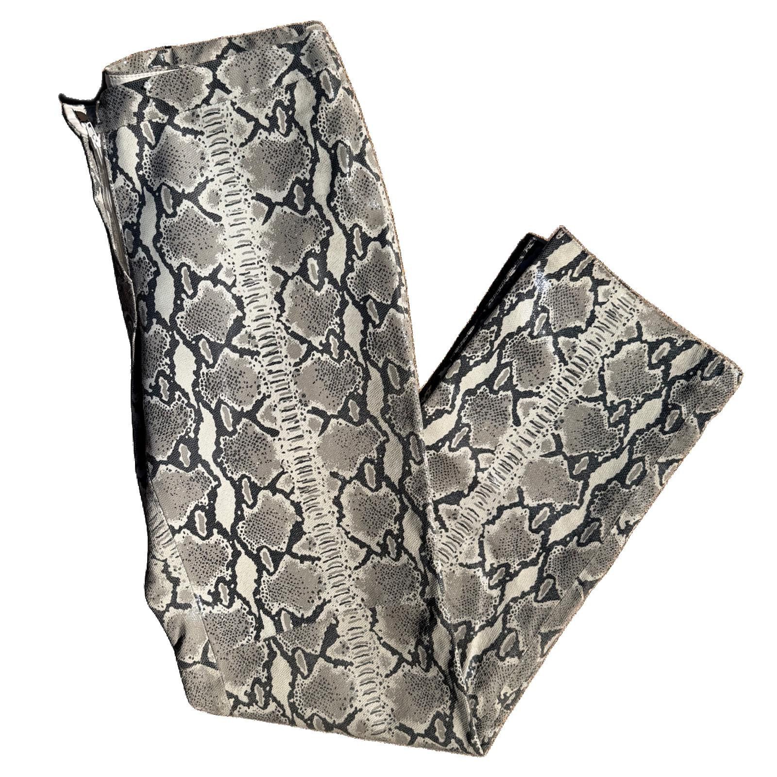 BCBGeneration BCBG Snakeskin Leather Pants Y2K Size 36" / US 14 / IT 50 - 1 Thumbnail
