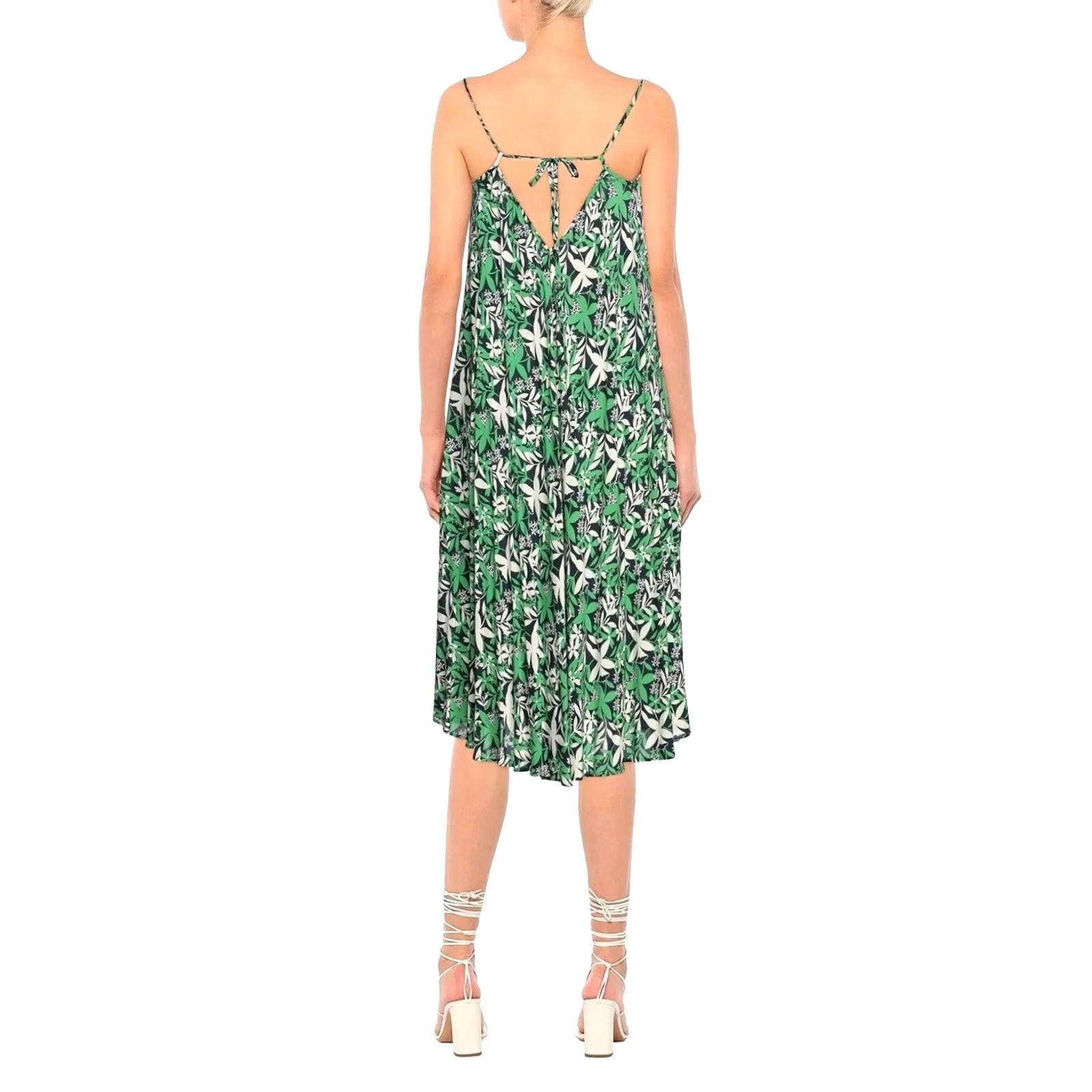 Velvet Velvet by Graham & Spencer Womens Dress Green Small Floral Midi Challis Size S / US 4 / IT 40 - 2 Thumbnail