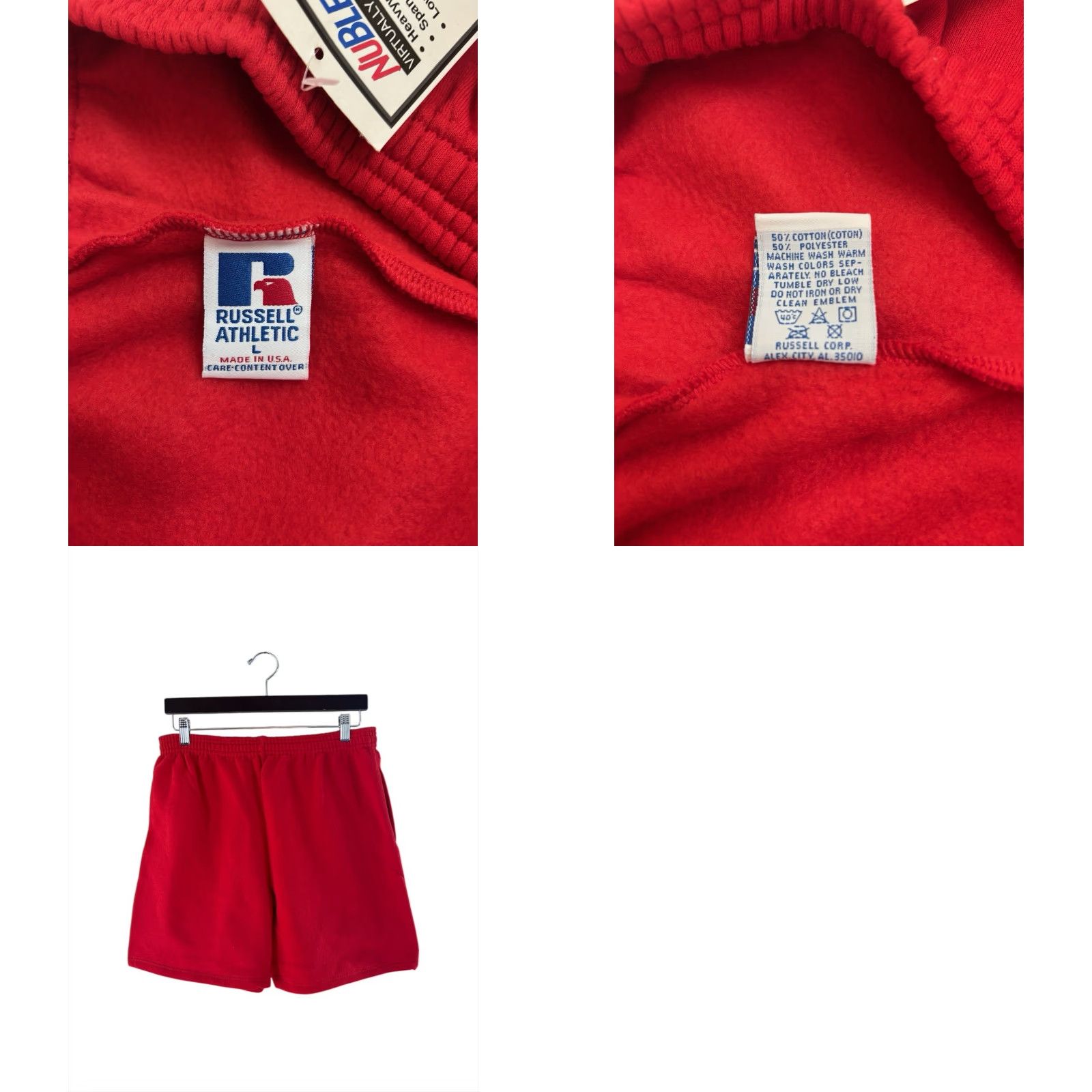 Russell Athletic VINTAGE Russell Athletic Coaches Shorts Mens L Red 90s USA NOS NWT drawstring pockets white royal blue logo Size US 33 - 8 Thumbnail