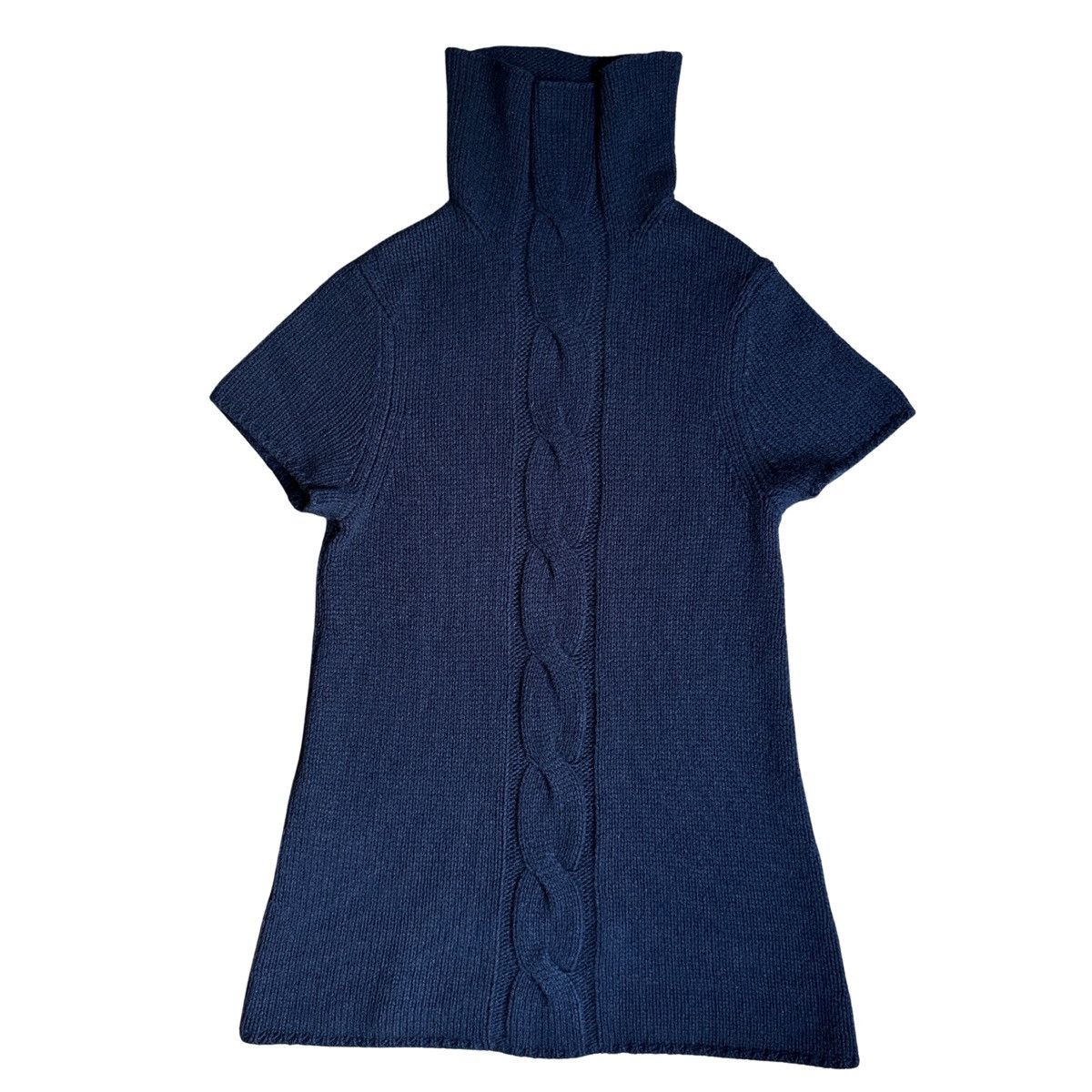 Other Stefanel Navy Wool Blend Cable KnitTurtleneck Sweater Size L / US 10 / IT 46 - 1 Thumbnail
