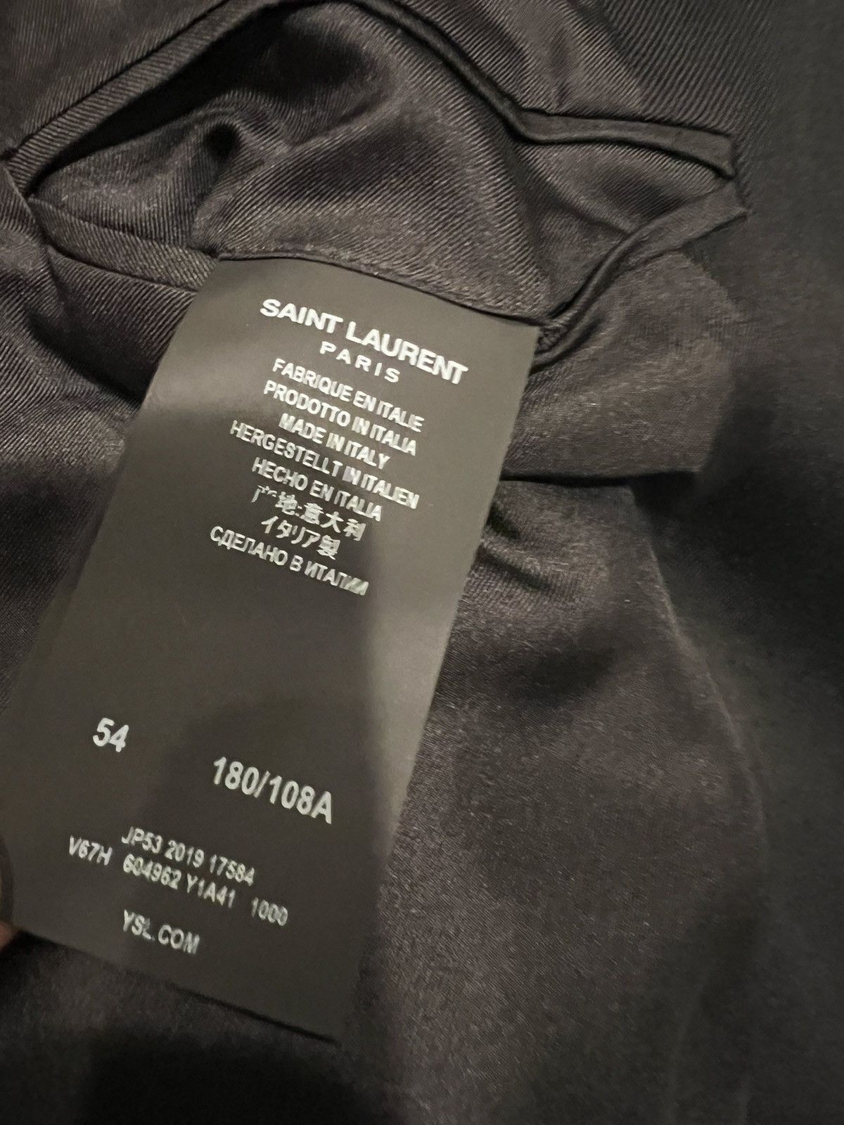 Saint Laurent Paris Saint Laurent men’s faux leather trim blazer. 54/44. $3650 Size 44R - 4 Thumbnail