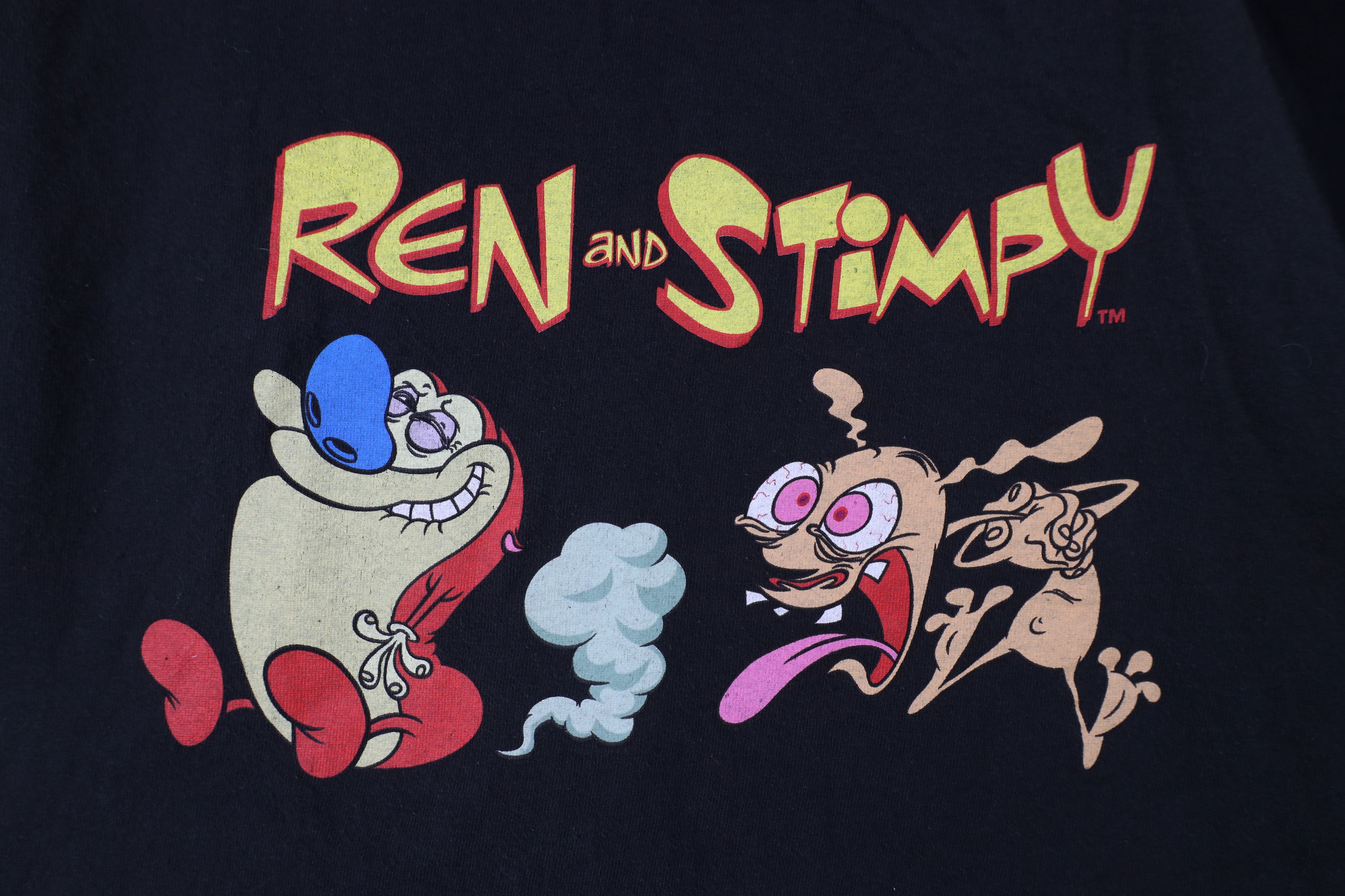 Vintage Retro Y2K Nickelodeon Spell Ren and Stimpy Cartoon T-Shirt Size US XXL / EU 58 / 5 - 4 Thumbnail