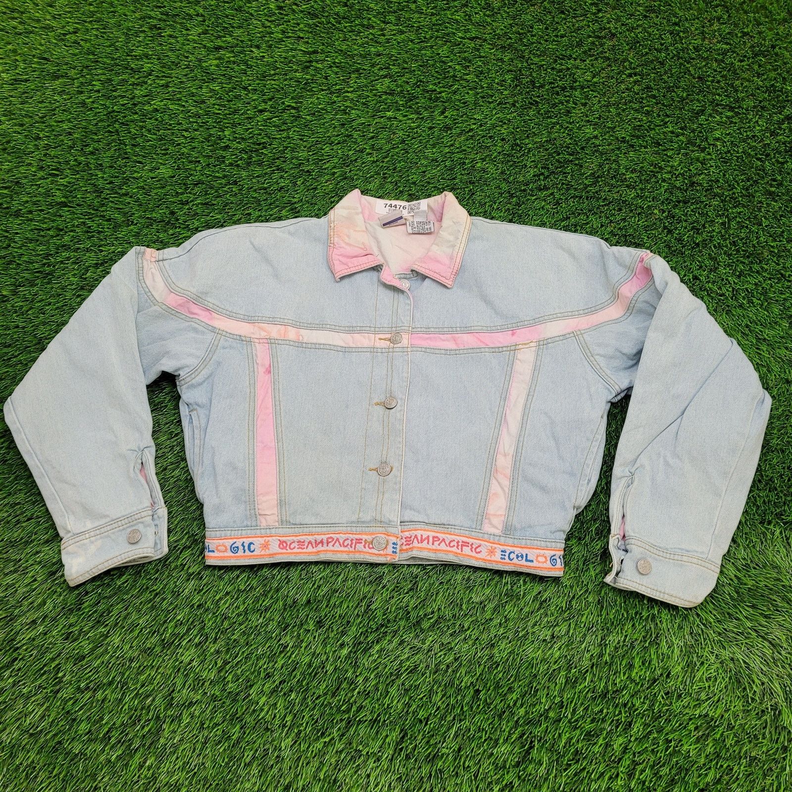 Ocean Pacific Vintage 90s OP Cropped Denim Jacket Womens Small 21x19 Baggy Size S / US 4 / IT 40 - 1 Thumbnail