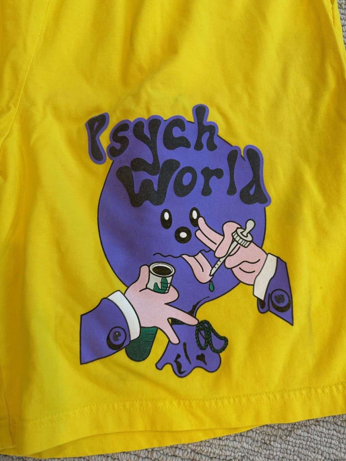 Psychworld × Rap Tees Psychworld Shorts Yellow XL Size US 36 / EU 52 - 2 Thumbnail