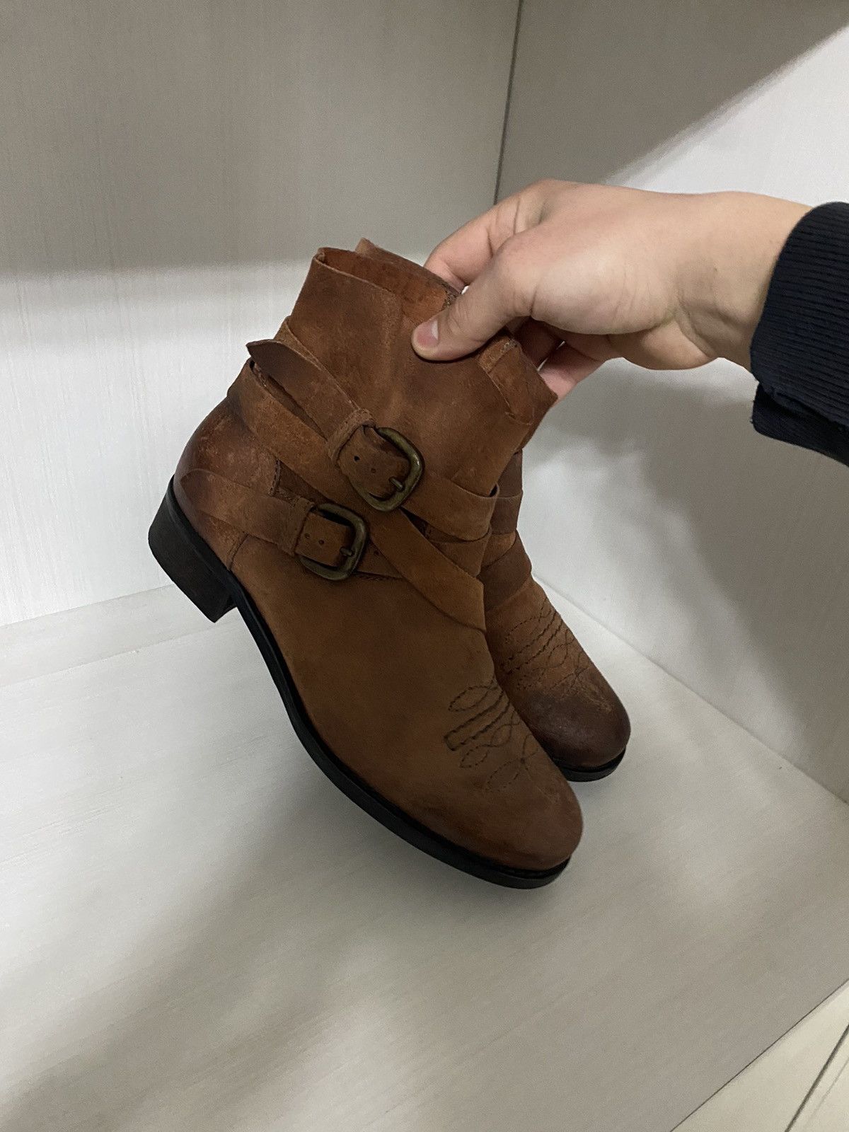 If Six Was Nine Vintage AS 98 Guidi Style High Leather Biker Boots Japanese Size US 6.5 / EU 39-40 - 7 Thumbnail