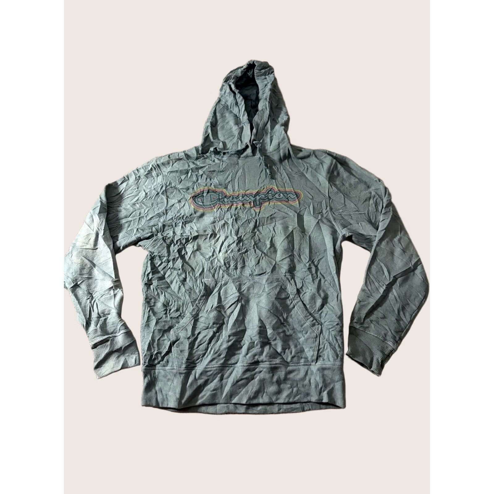 Champion Champion Hoodie Mens Small Green Lightweight Pullover Kangaroo Logo Sweatshirt Size US S / EU 44-46 / 1 - 1 Thumbnail