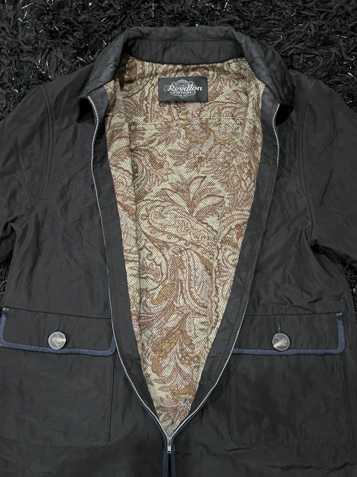 Designer Revillon Quilted Jacket Cashmere Classic Style Vintage Size US L / EU 52-54 / 3 - 8 Thumbnail