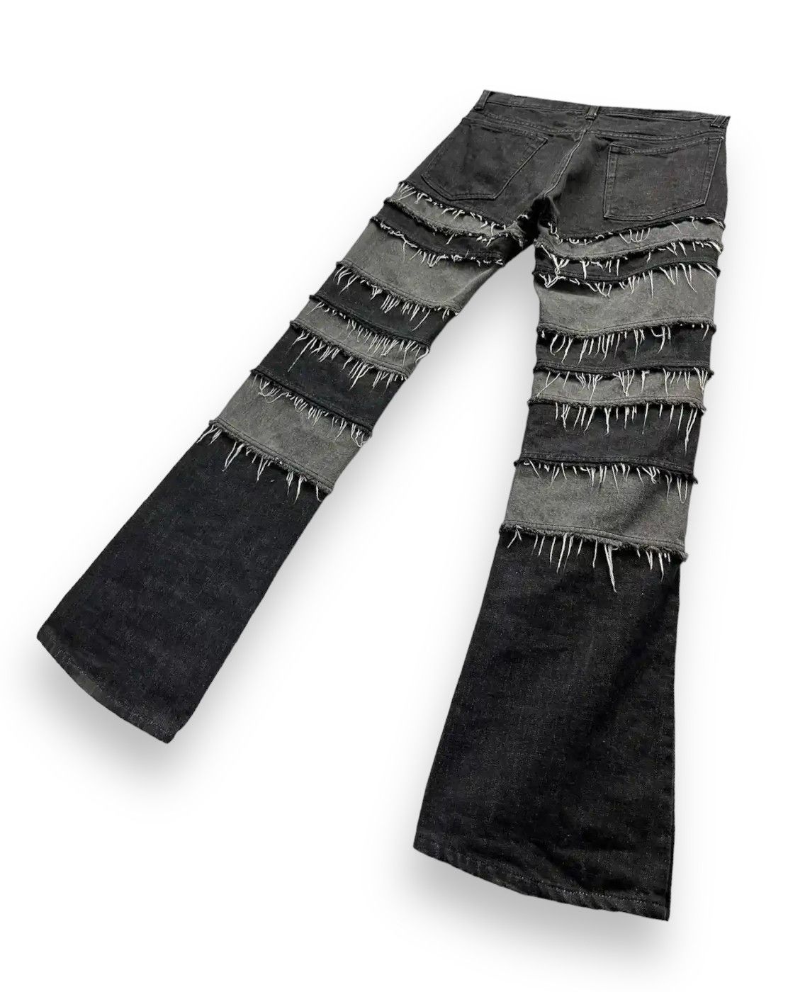 Designer × Self Edge FYE🔥90’s Frayed Hem Panel Hagi Patchwork Punk Flare Denim🔥 Size US 31 - 4 Thumbnail