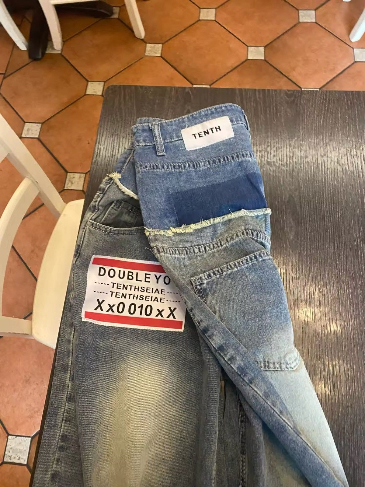 Jean Retro Double Stitching Washed Baggy Jeans Size US 33 - 10 Thumbnail