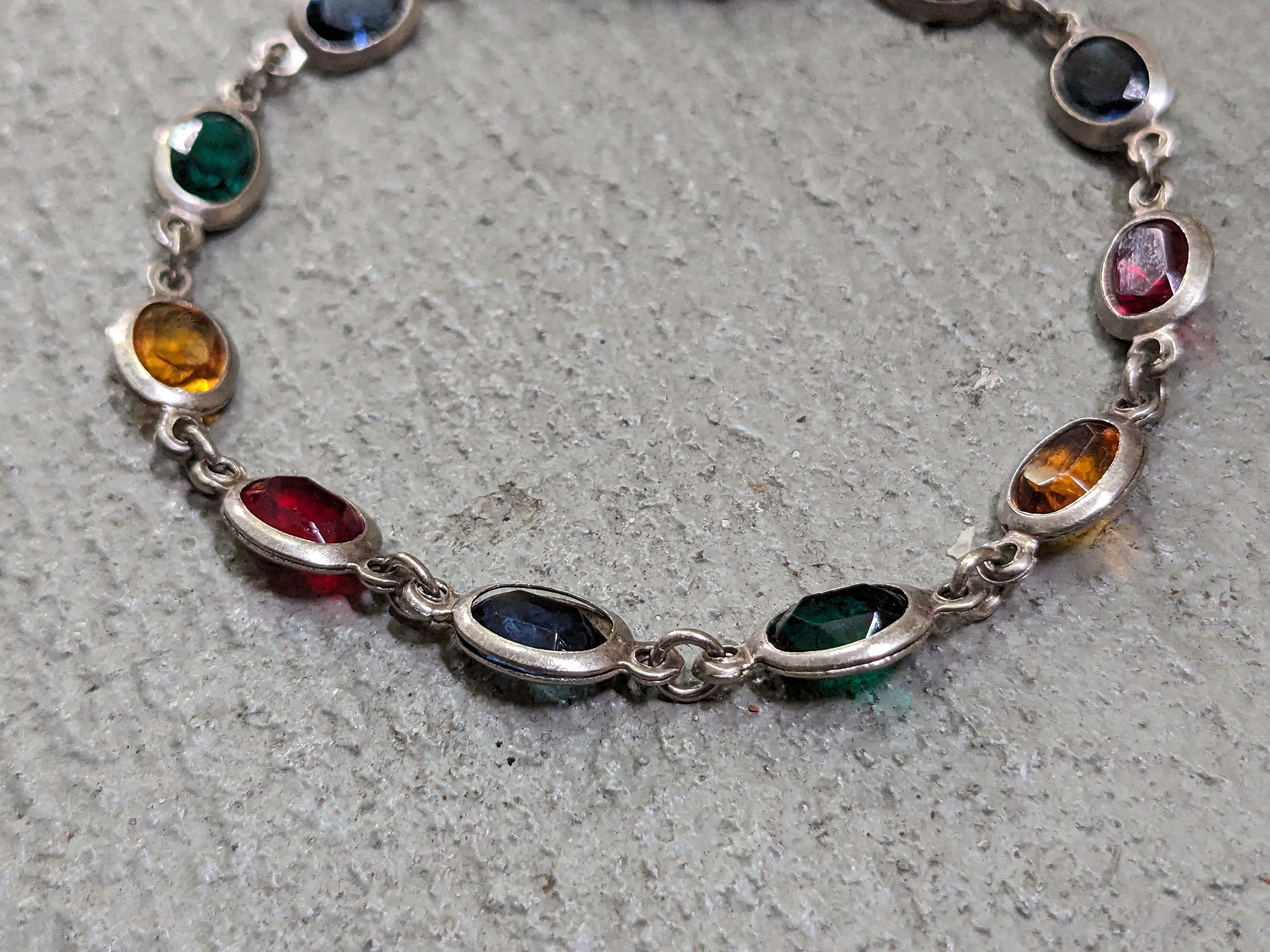 Jewelry Vintage Sterling Silver Bracelet 7.25" Milor Italy Rainbow Size ONE SIZE - 3 Thumbnail